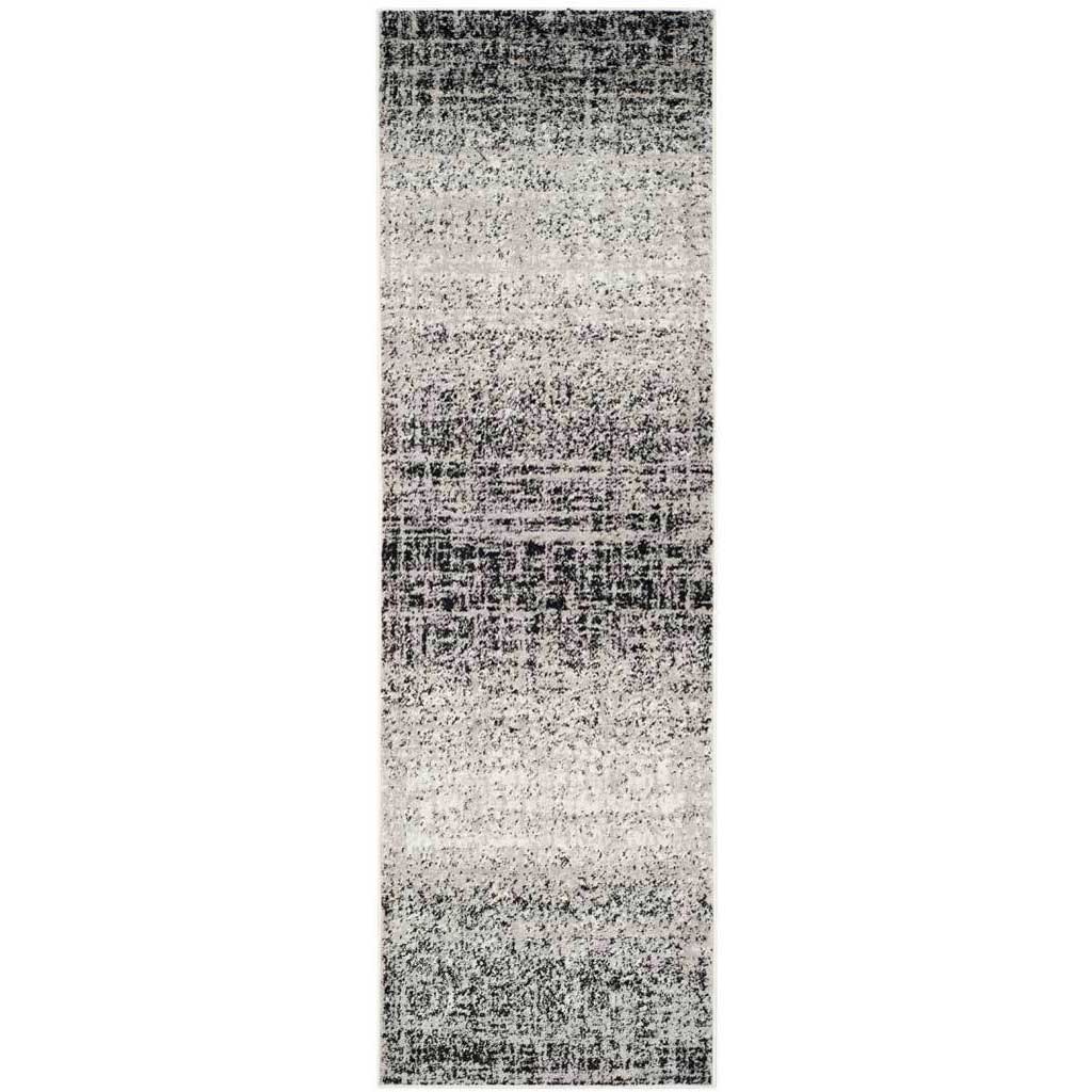 Adirondack Frequency Silver/Black Runner Rug