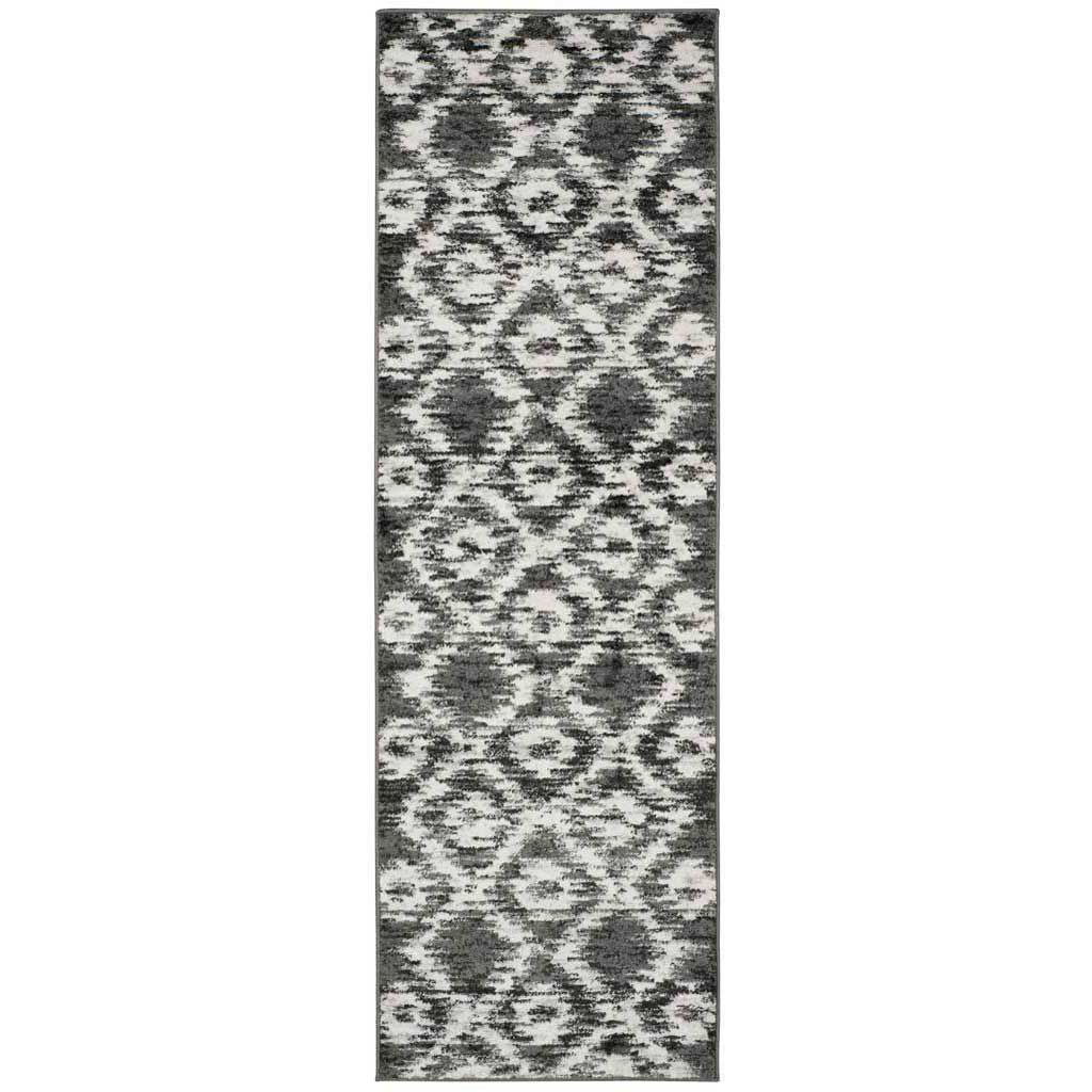 Adirondack Ikat Charcoal/Ivory Runner Rug