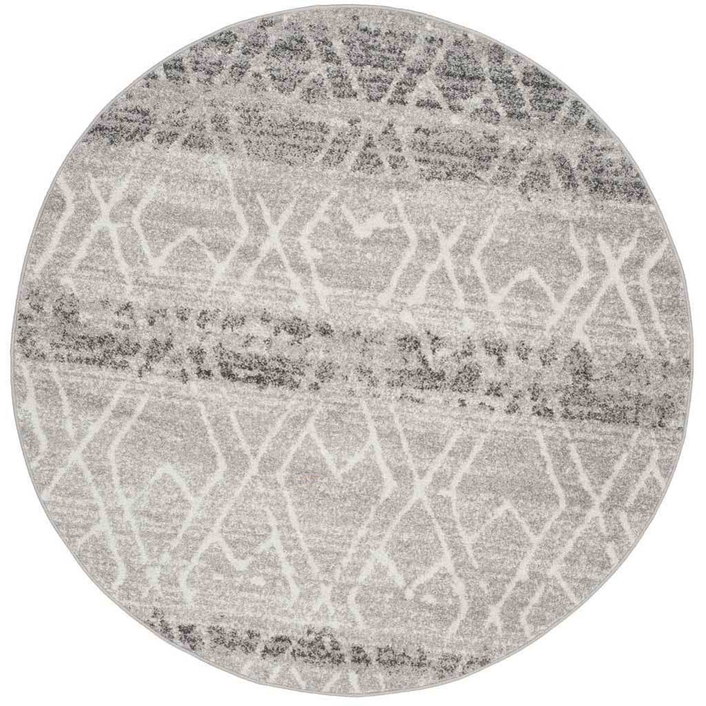 Adirondack Silver/Ivory Round Rug