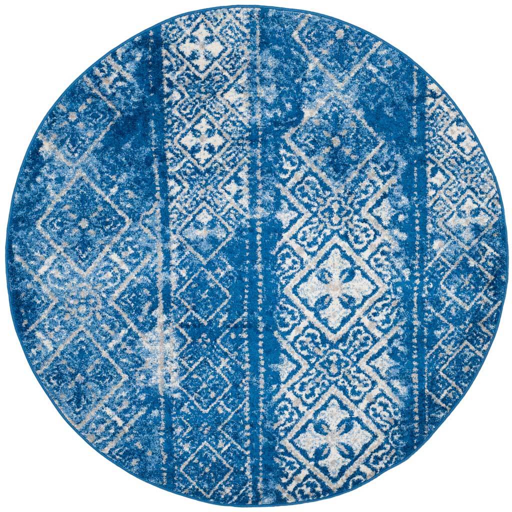 Adirondack Tradition Silver/Blue Round Rug