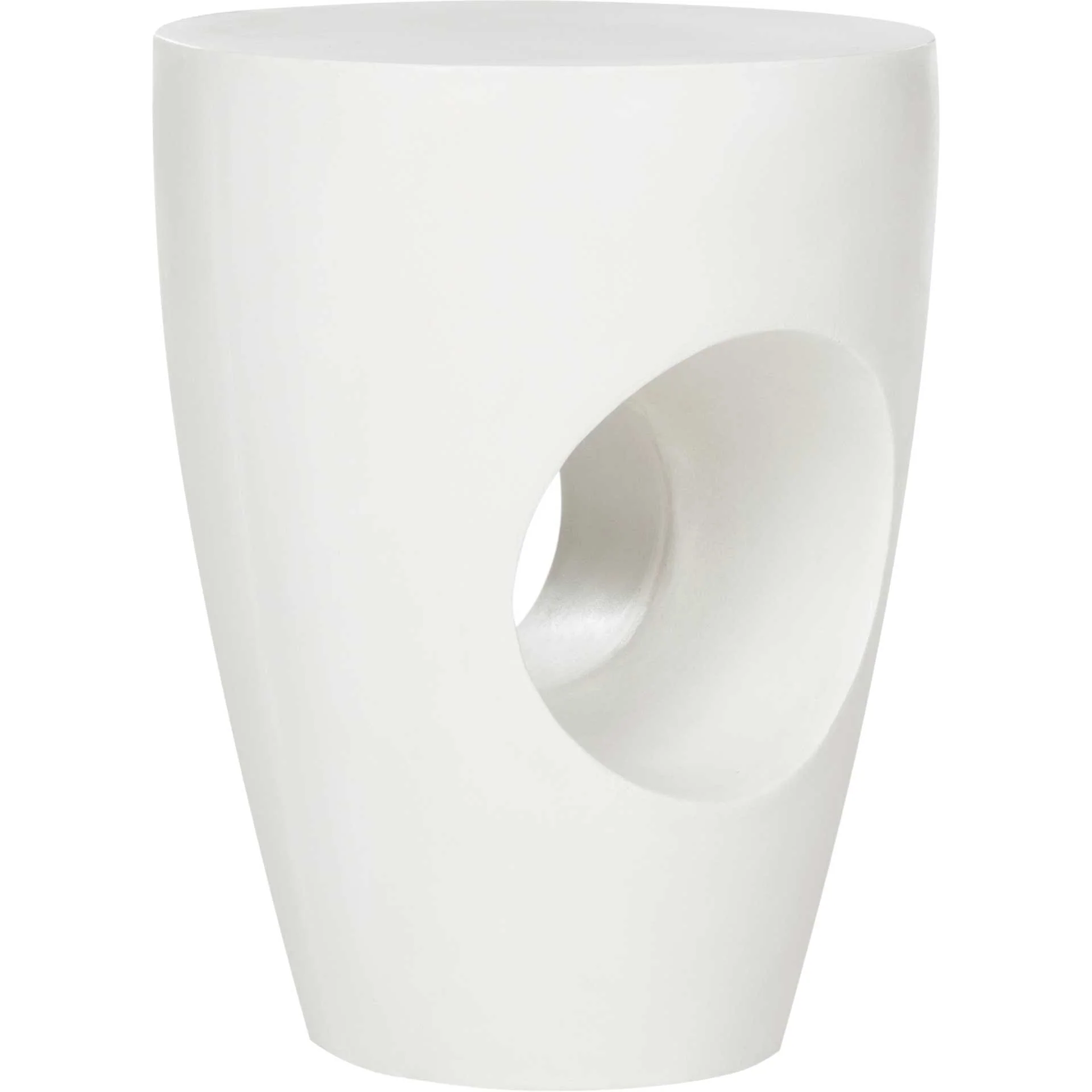 Aimee Modern Concrete Round Accent Table Ivory