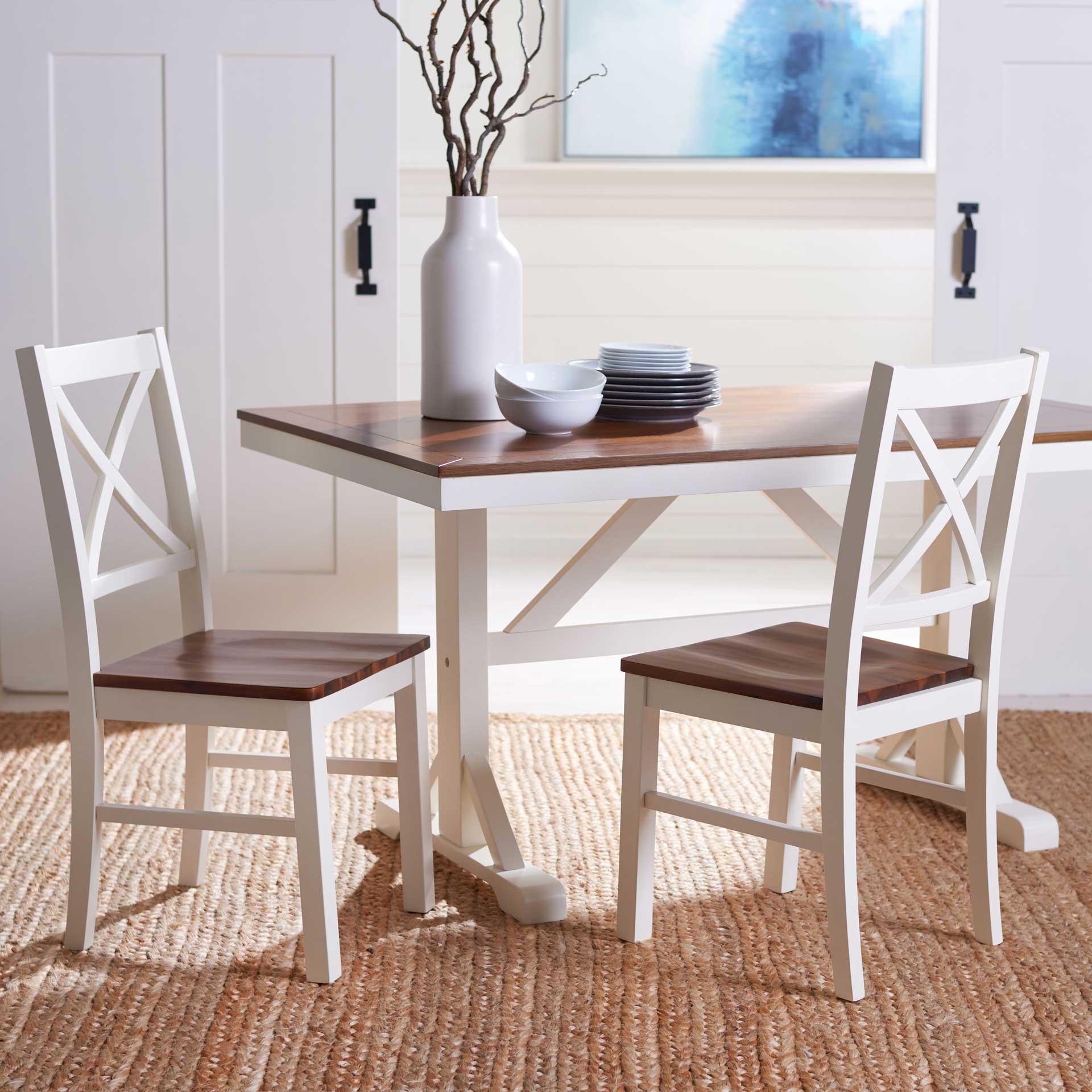 Akito Dining Chair White/Natural (Set of 2) - Image 8
