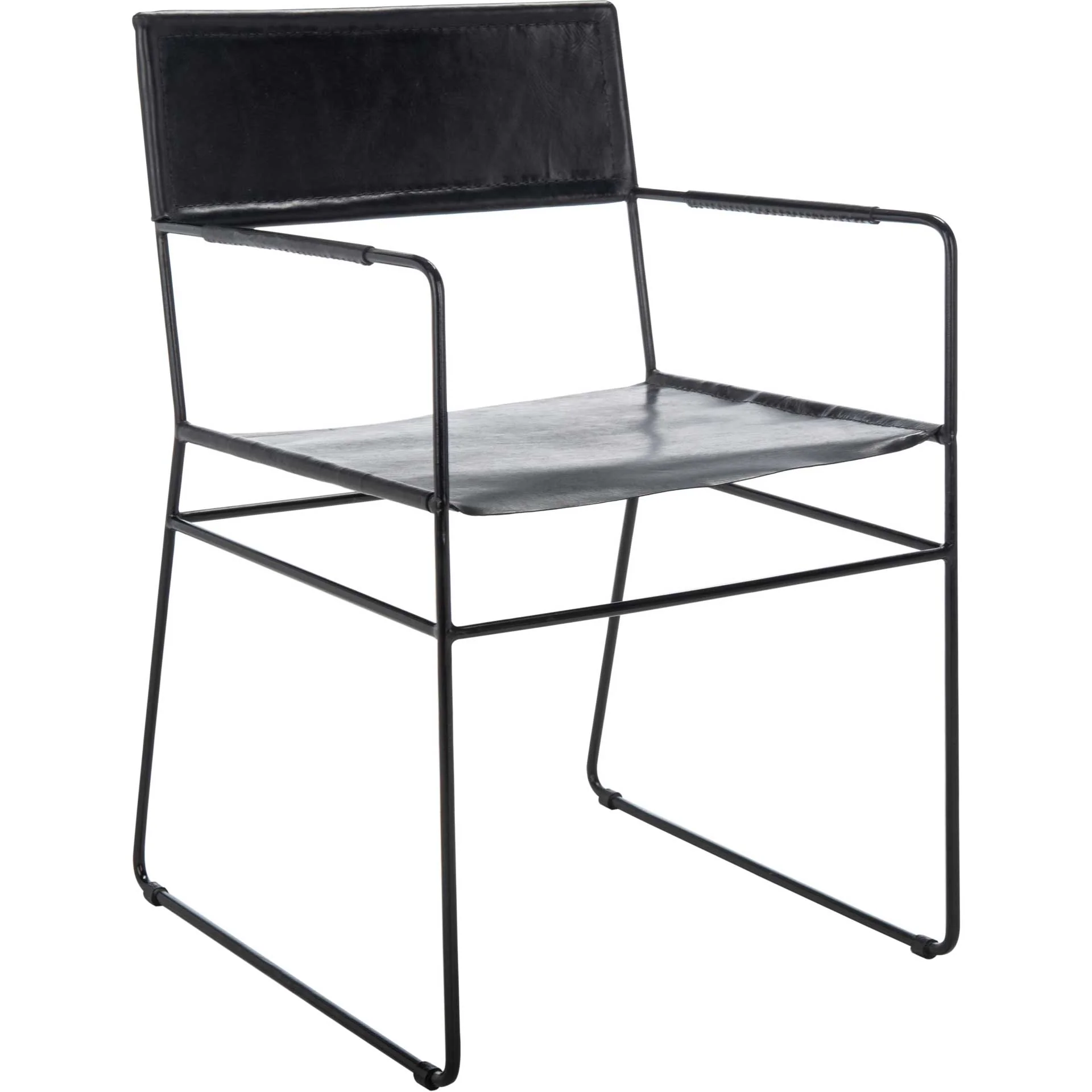 Alfio Leather Dining Chair Black (Set of 2)