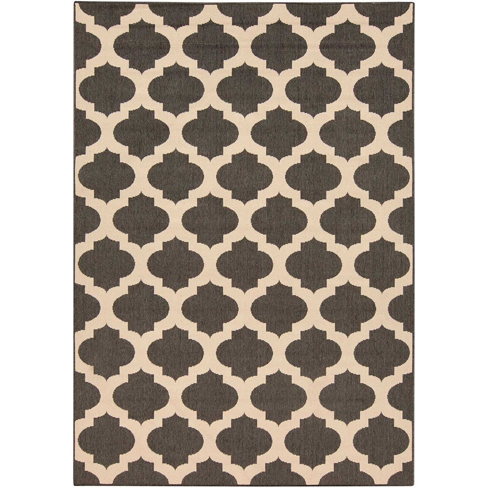 Alfresco Lattice Black/Beige Area Rug