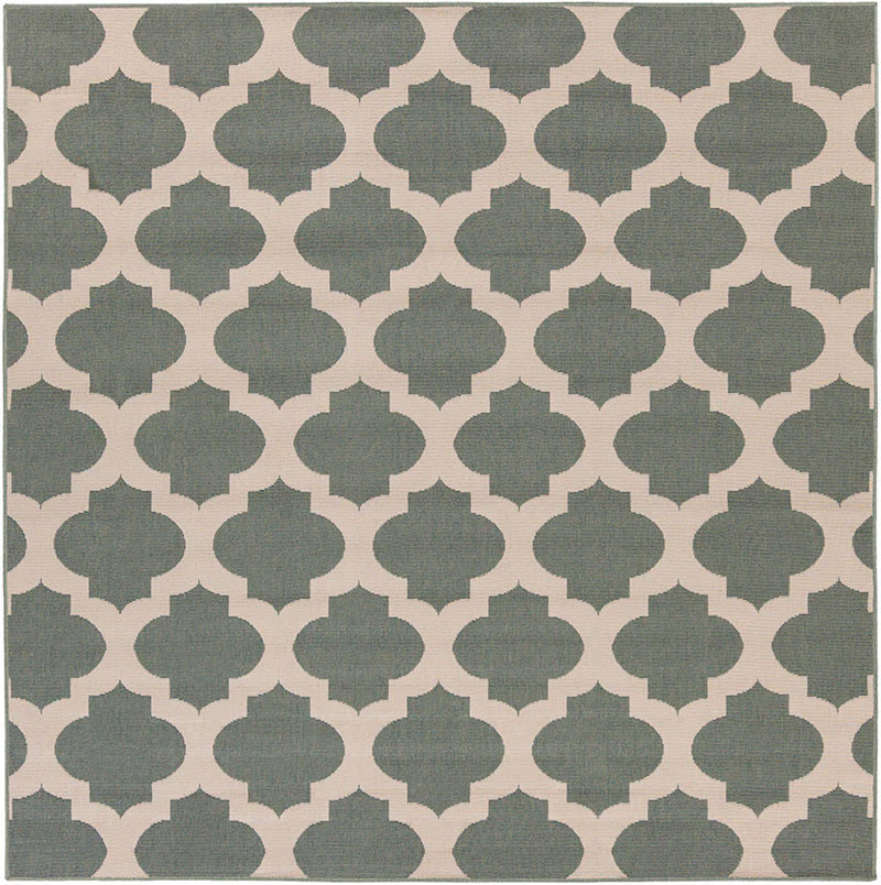 Alfresco Lattice Moss/Beige Area Rug