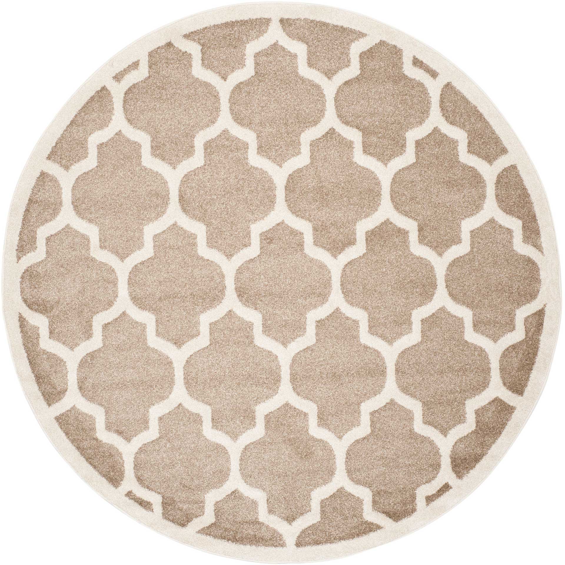 Amherst Quatrefoil Wheat/Beige Round Rug