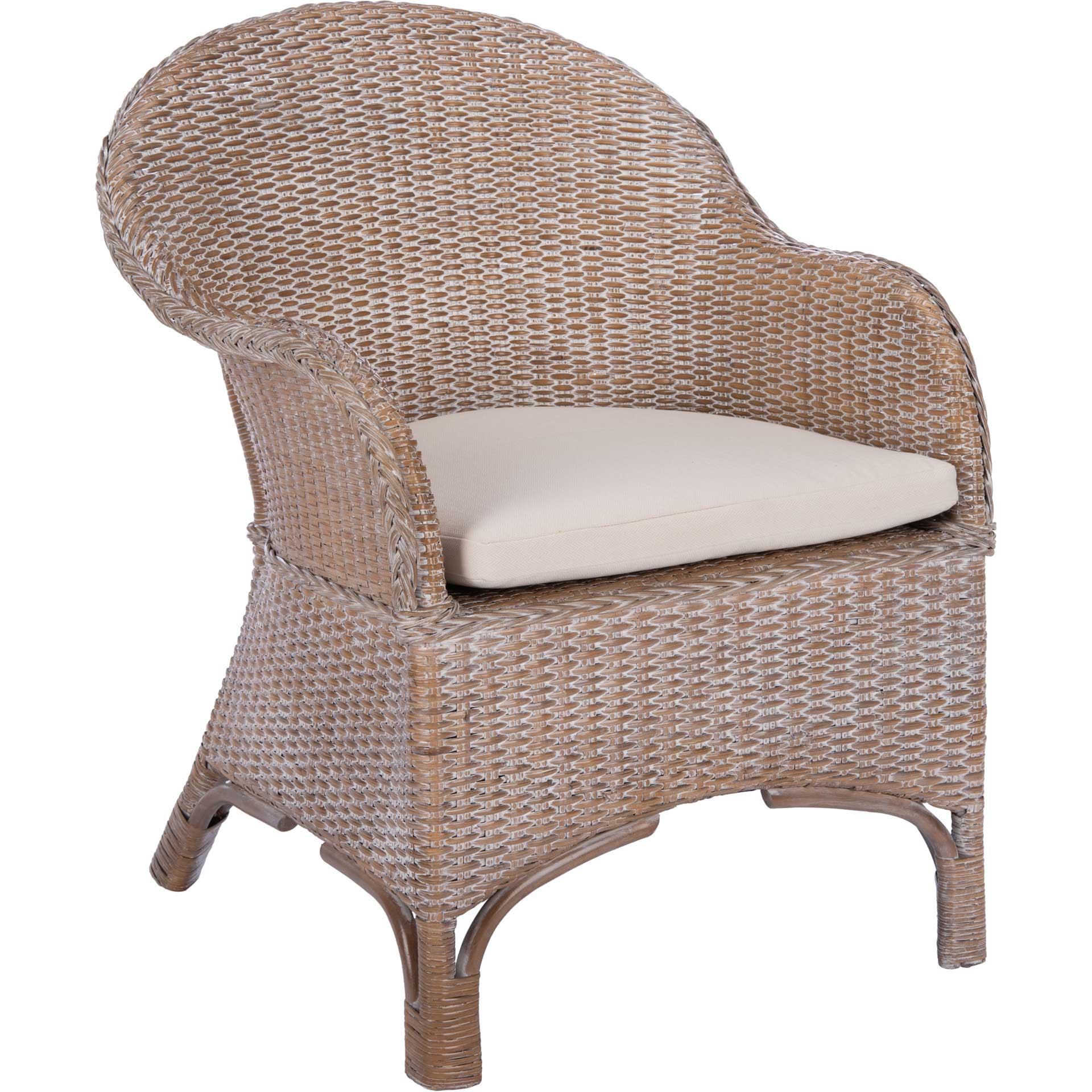 Angelo Accent Chair With Cushion Gray White Wash/White