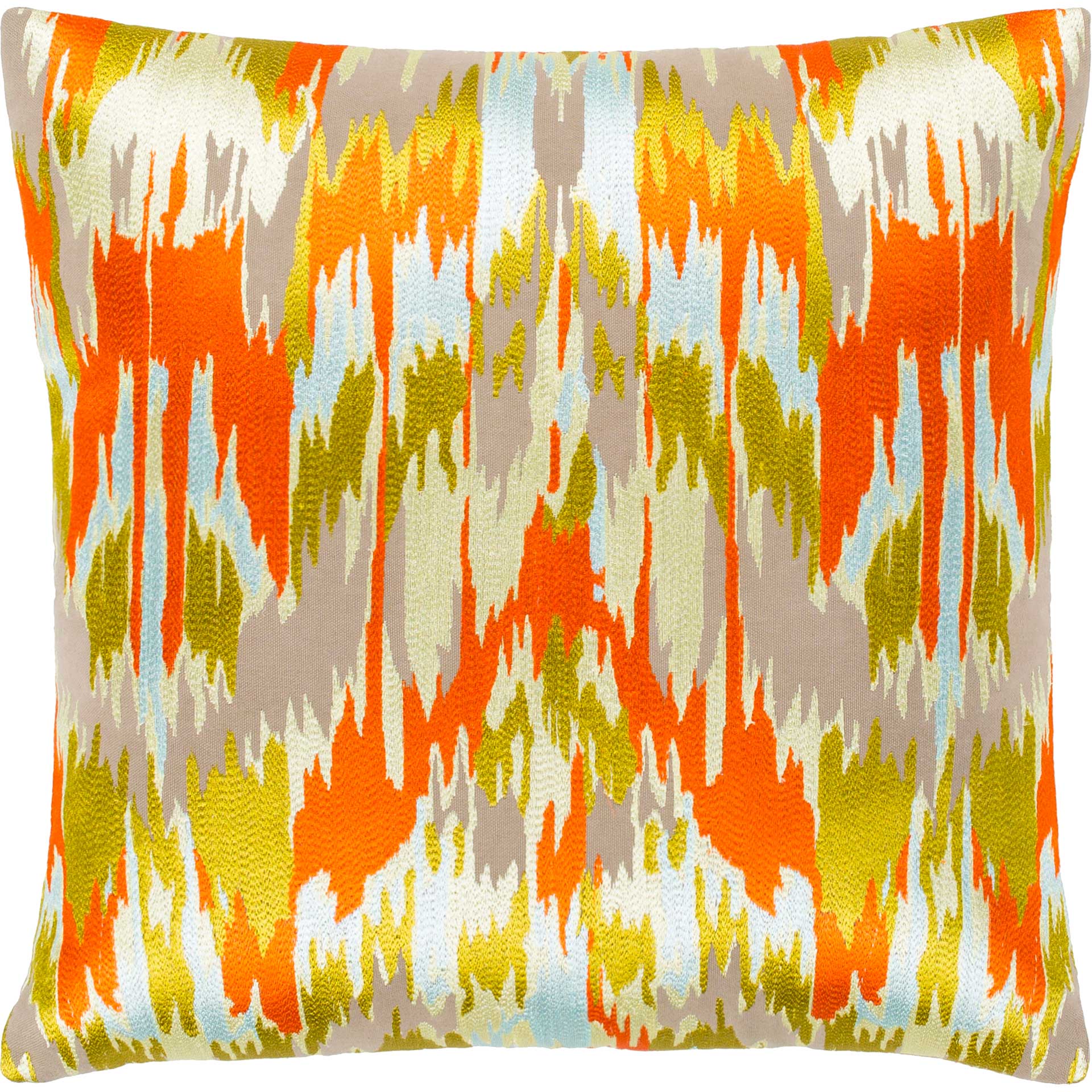 Arabella Pillow Bright Orange/Taupe/Butter