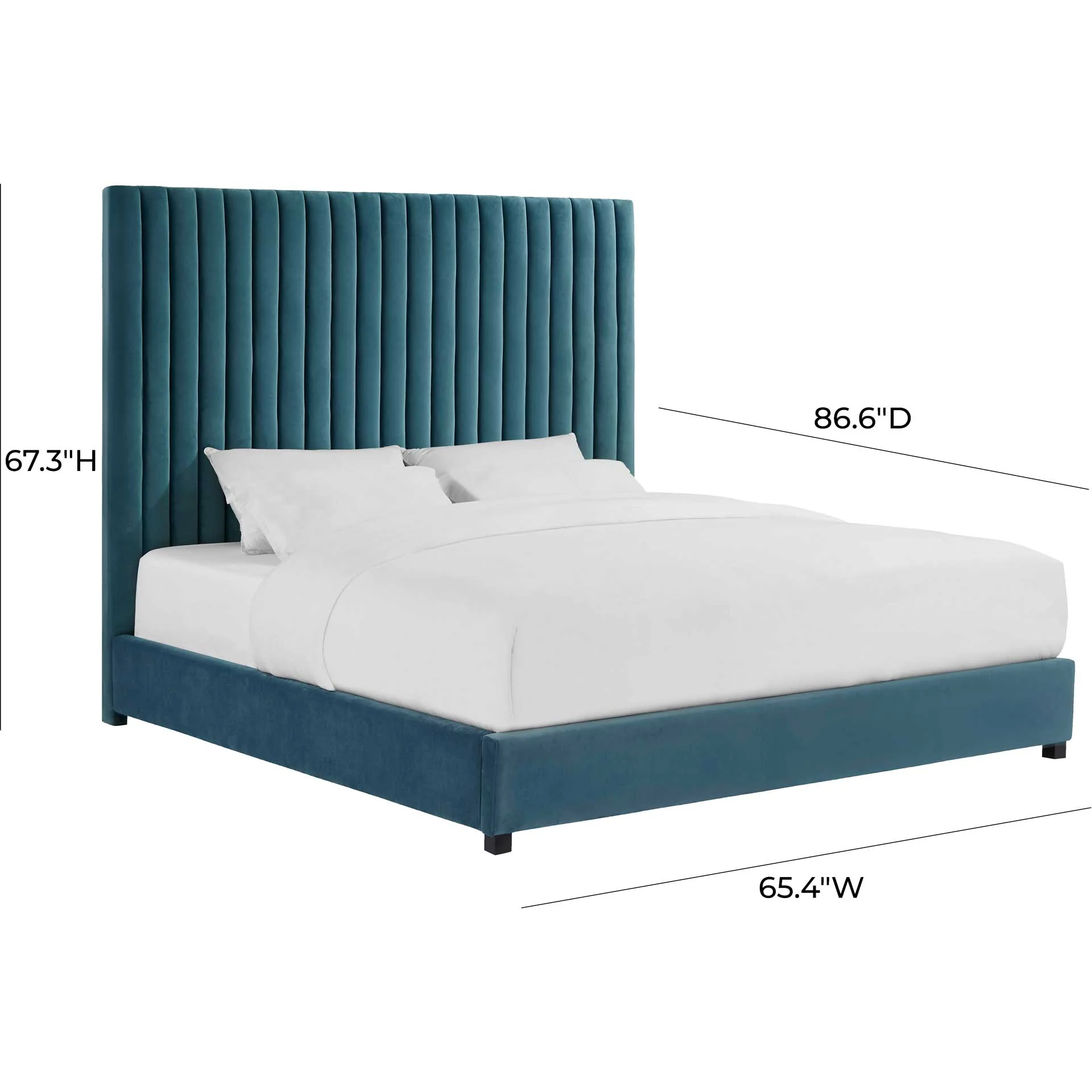 Ariah Velvet Bed Sea Blue - Image 6