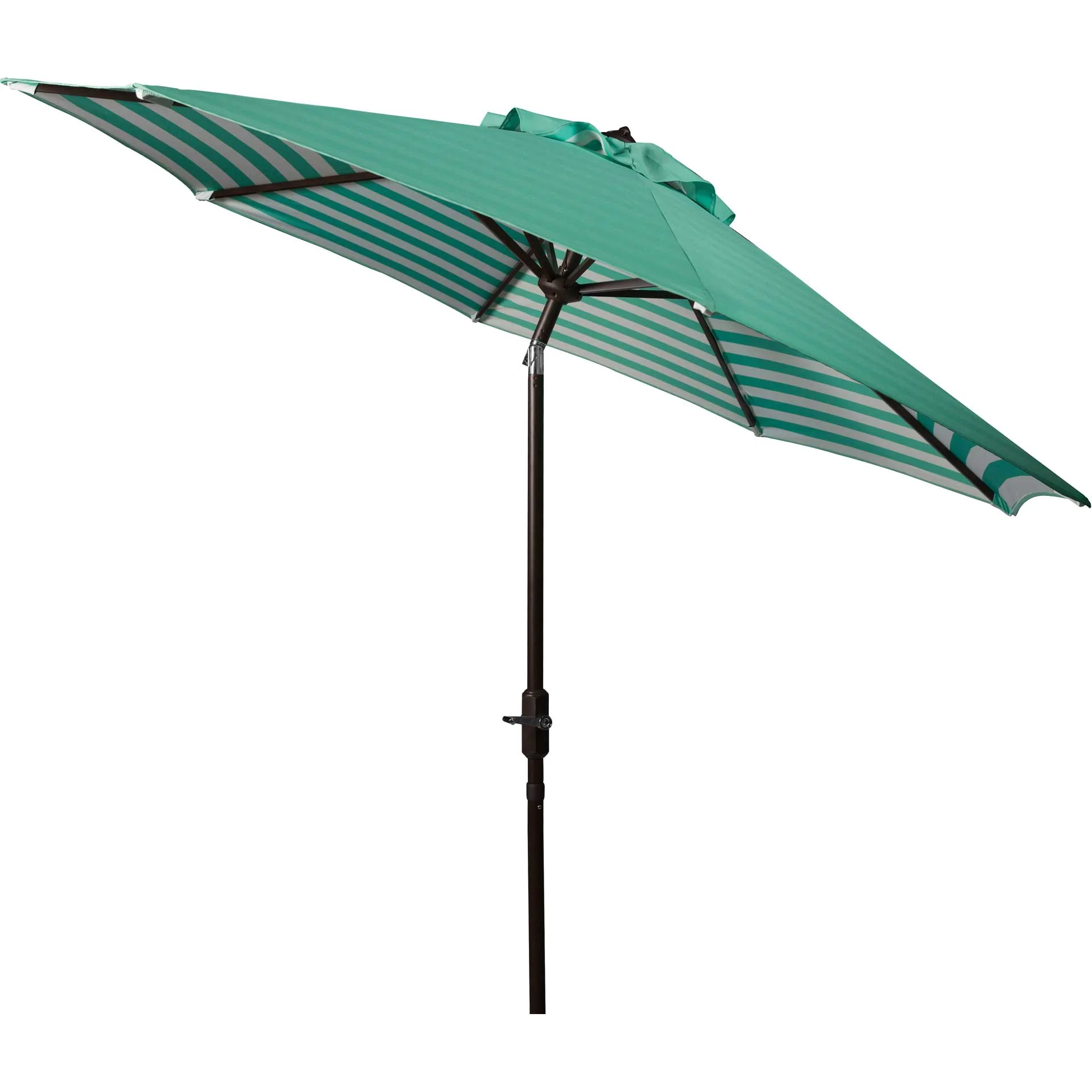 Atara Striped Outdoor Auto Tilt Umbrella Dark Green/White