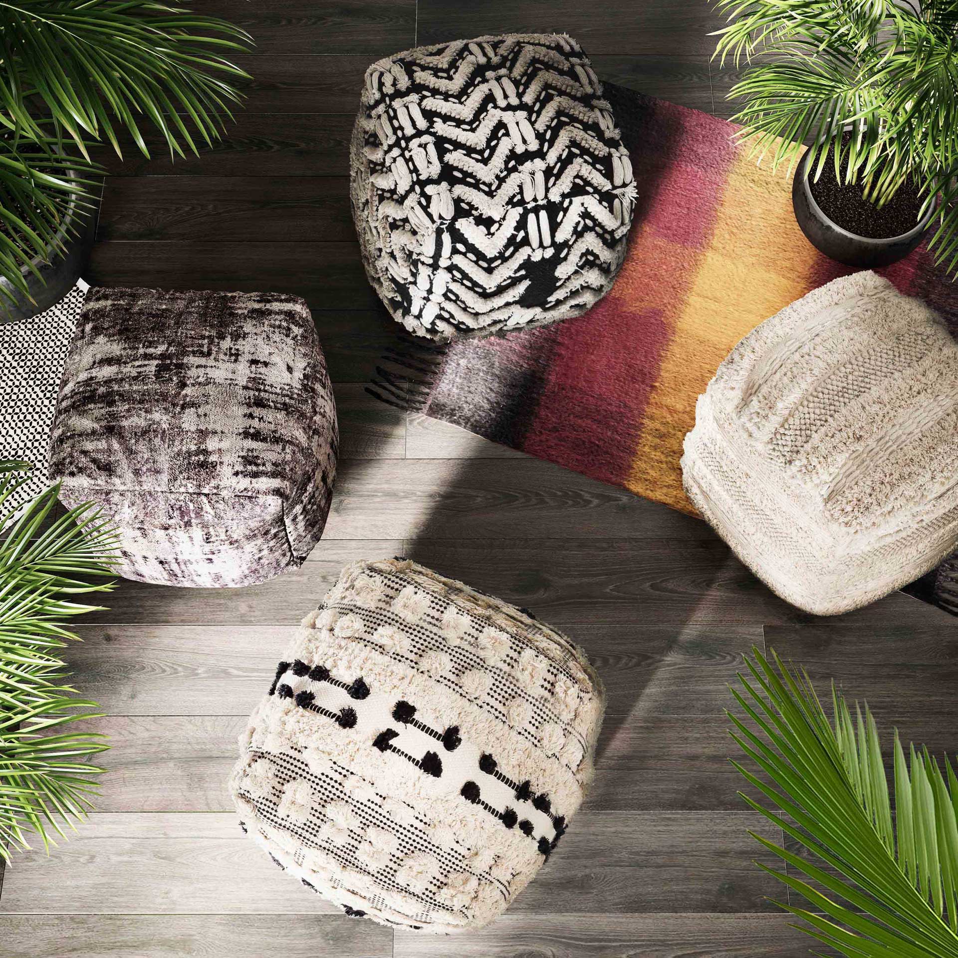 Bain Cotton Pouf Beige - Image 5