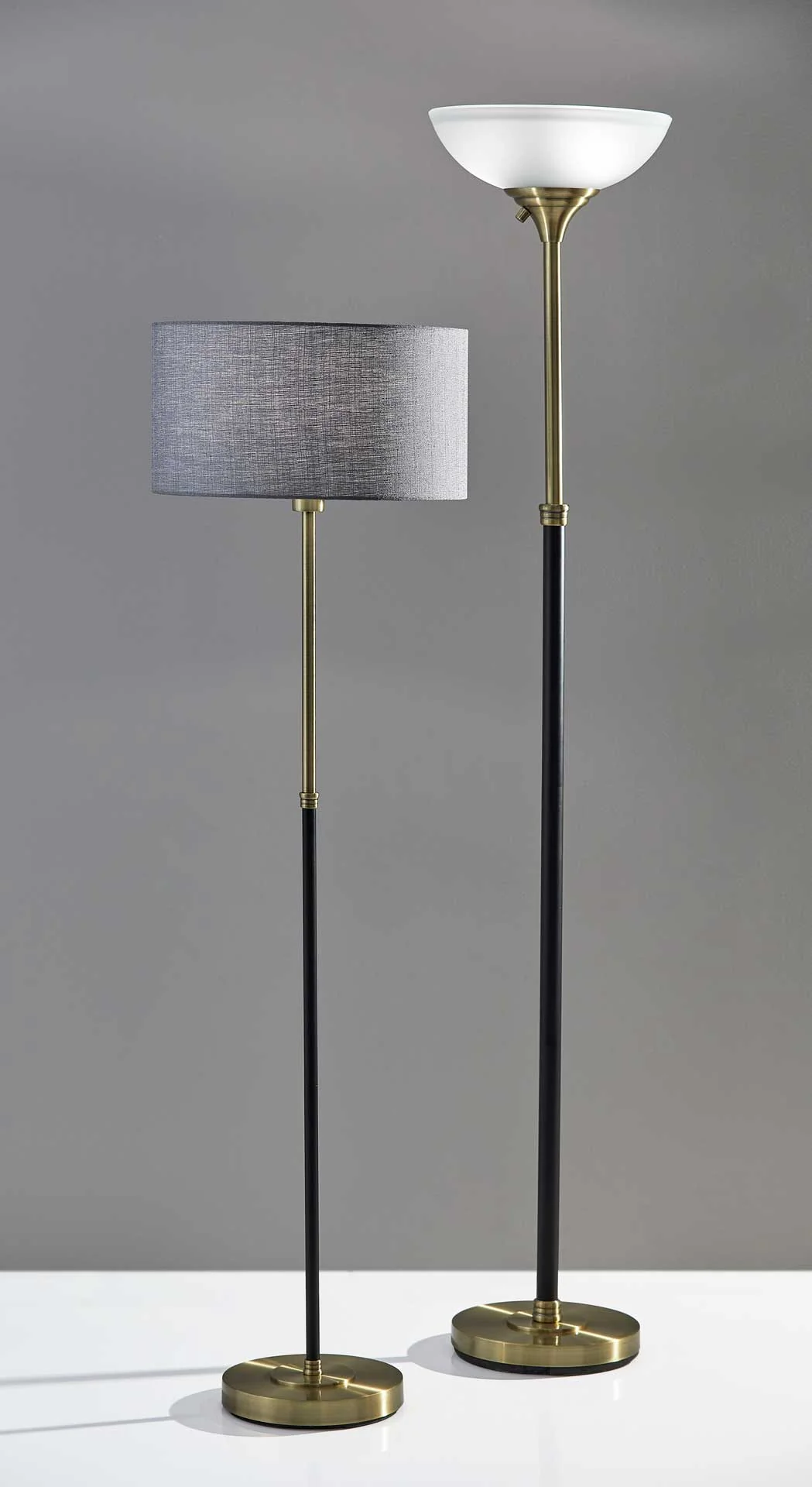 Begles Torchiere Black/Antique Brass - Image 3