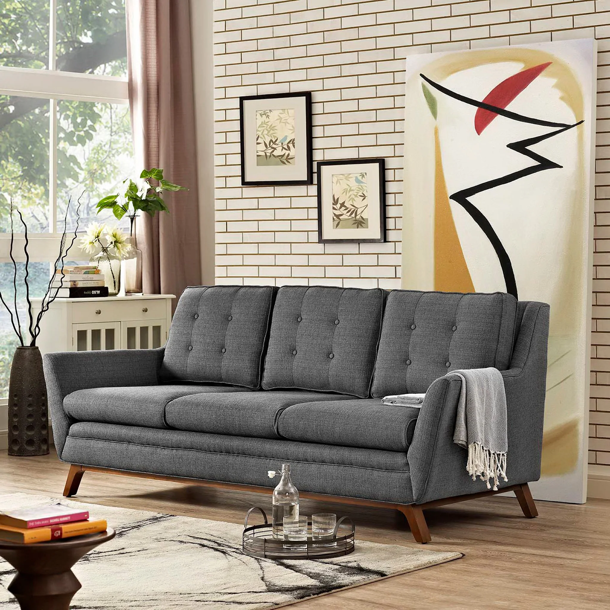 Beowulf Fabric Sofa Gray - Image 5