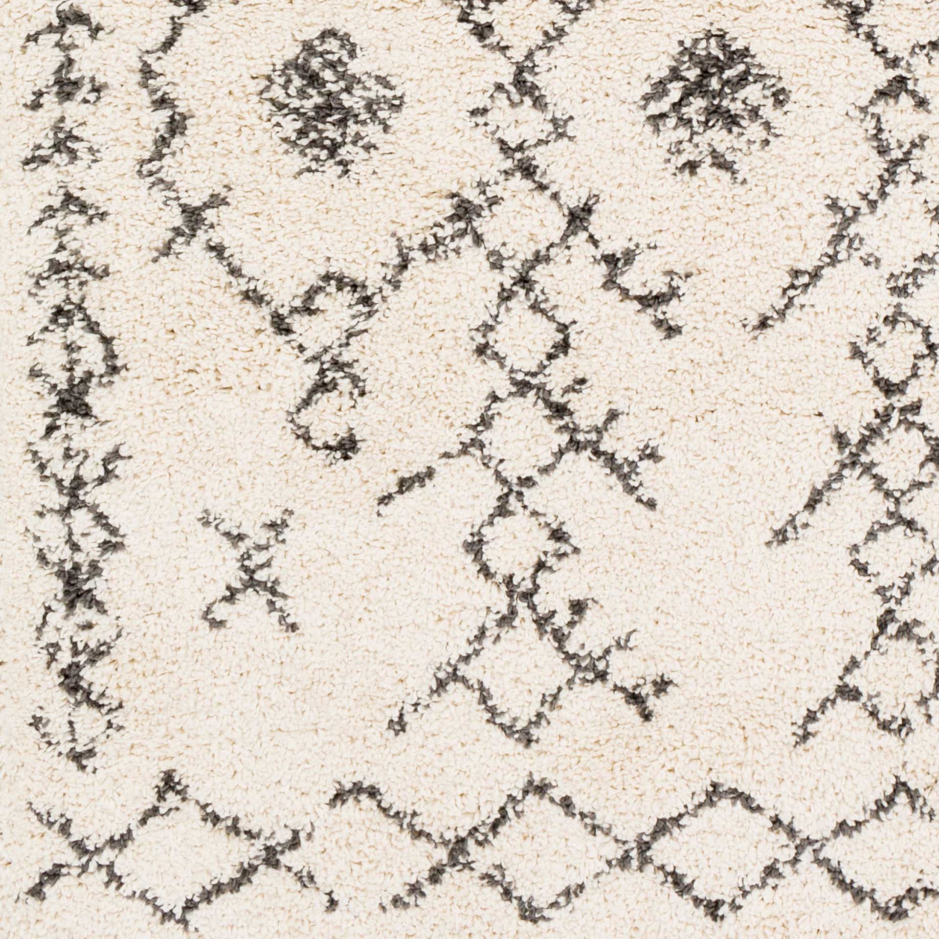 Berber Shag Charcoal/Beige Runner Rug - Image 2