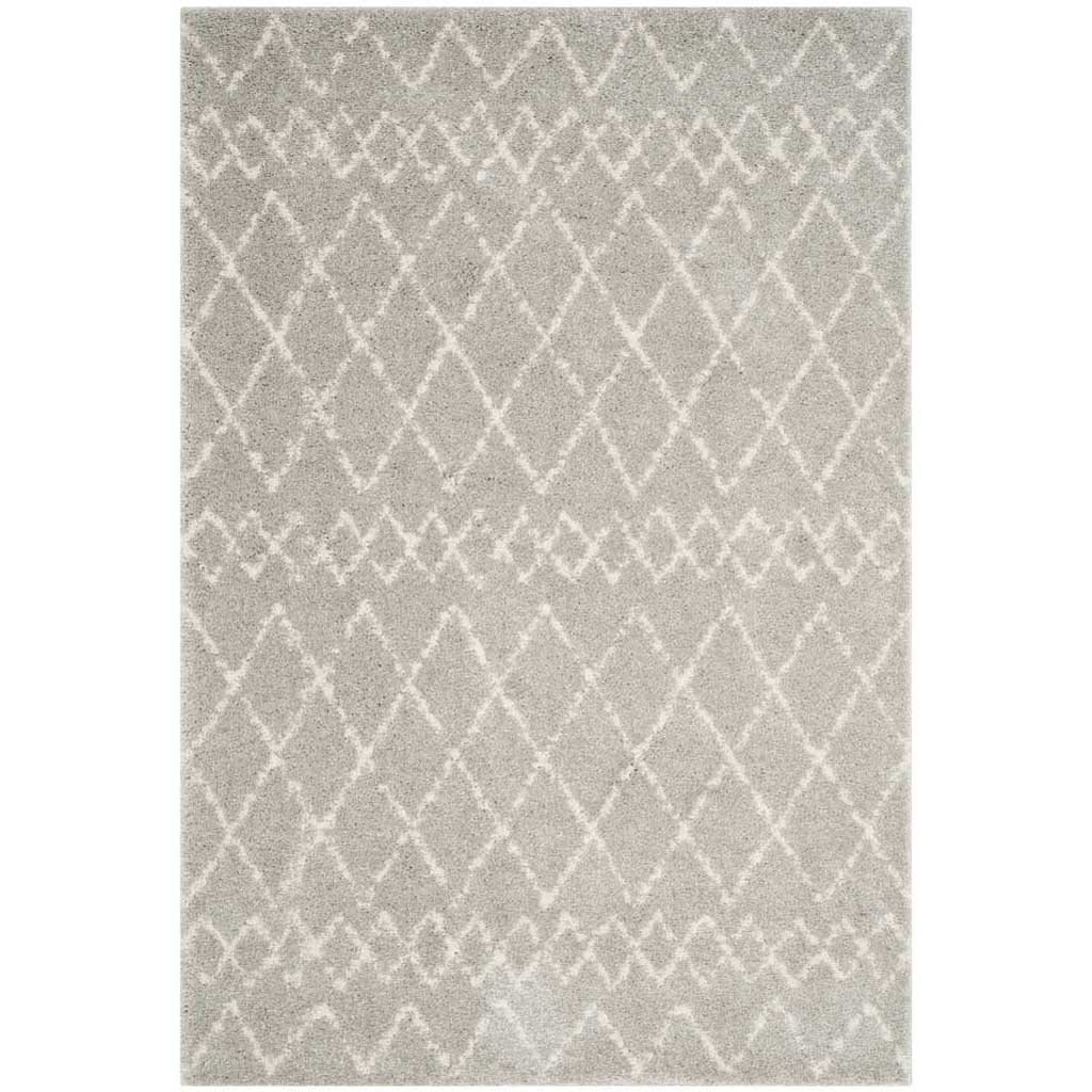 Berber Tribal Shag Light Gray/Cream Area Rug