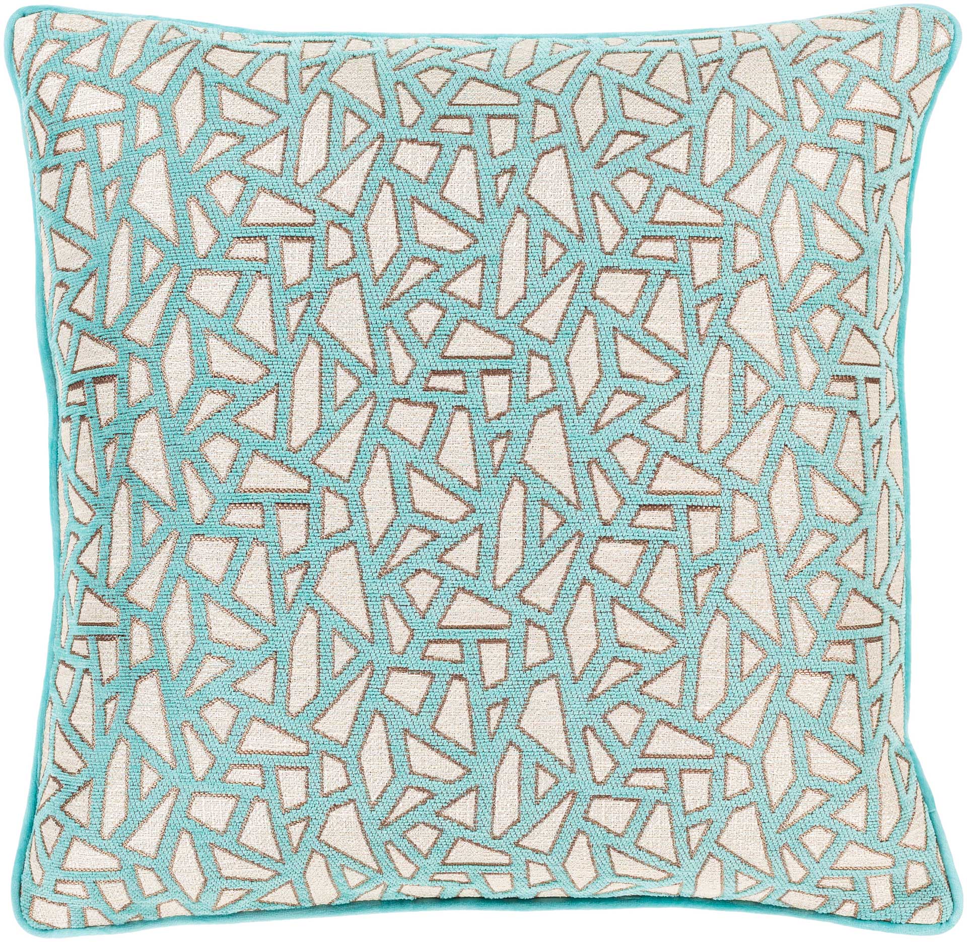Bianca Pillow Aqua/Ivory/Camel