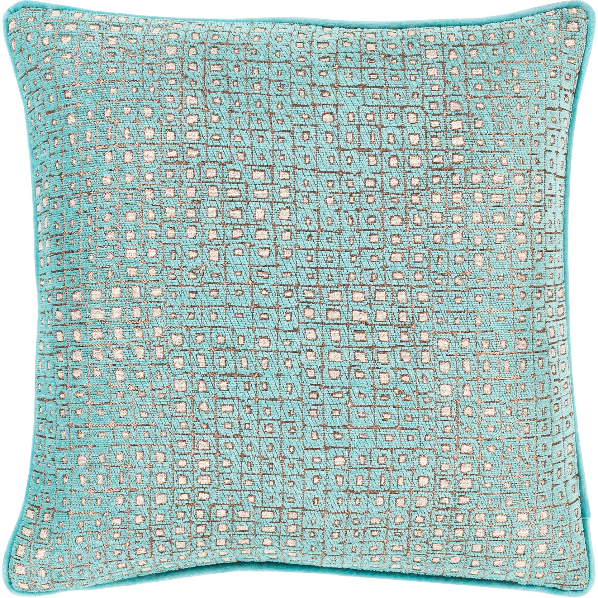 Bianca Pillow Camel/Ivory/Aqua