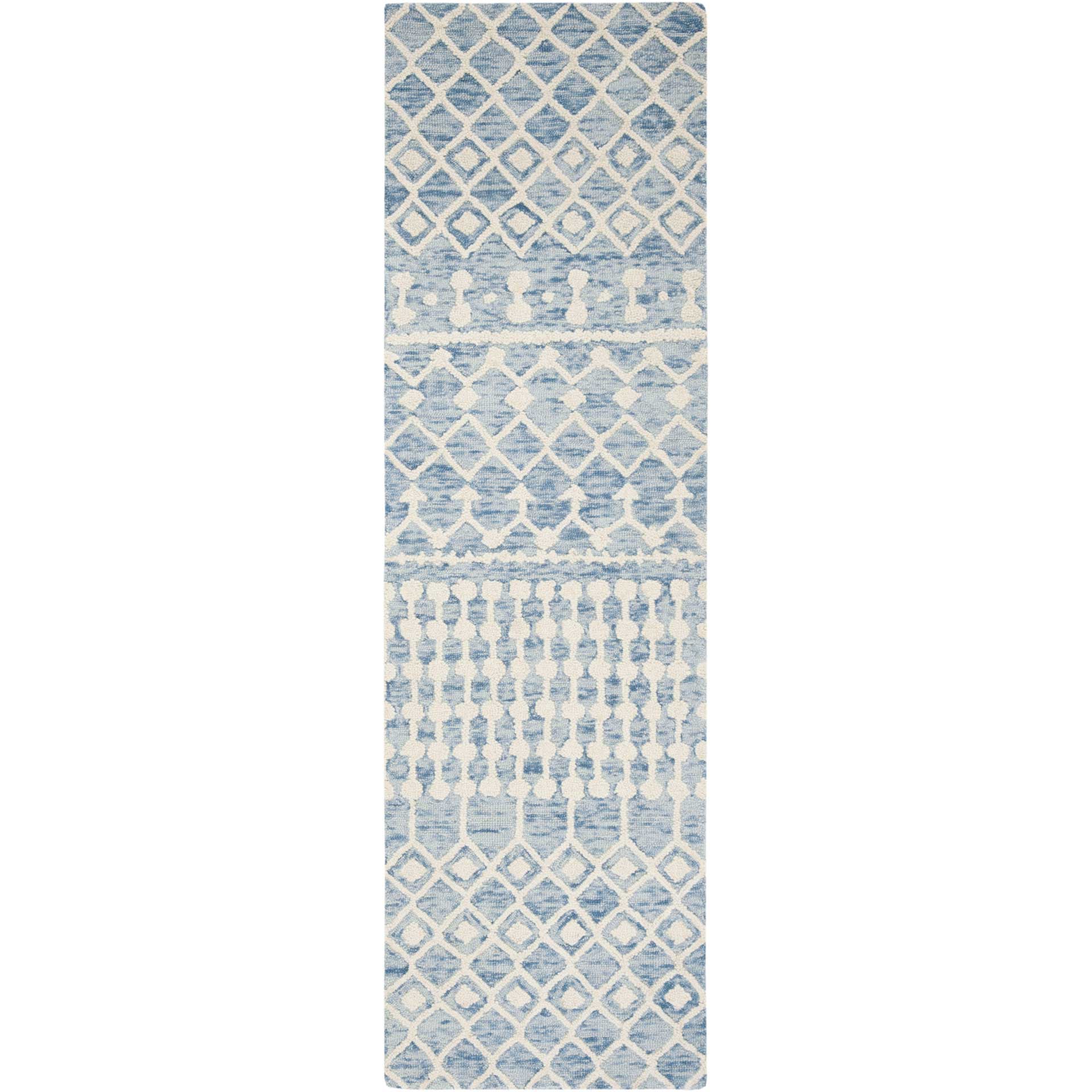 Blossom Blue/Ivory Runner Rug