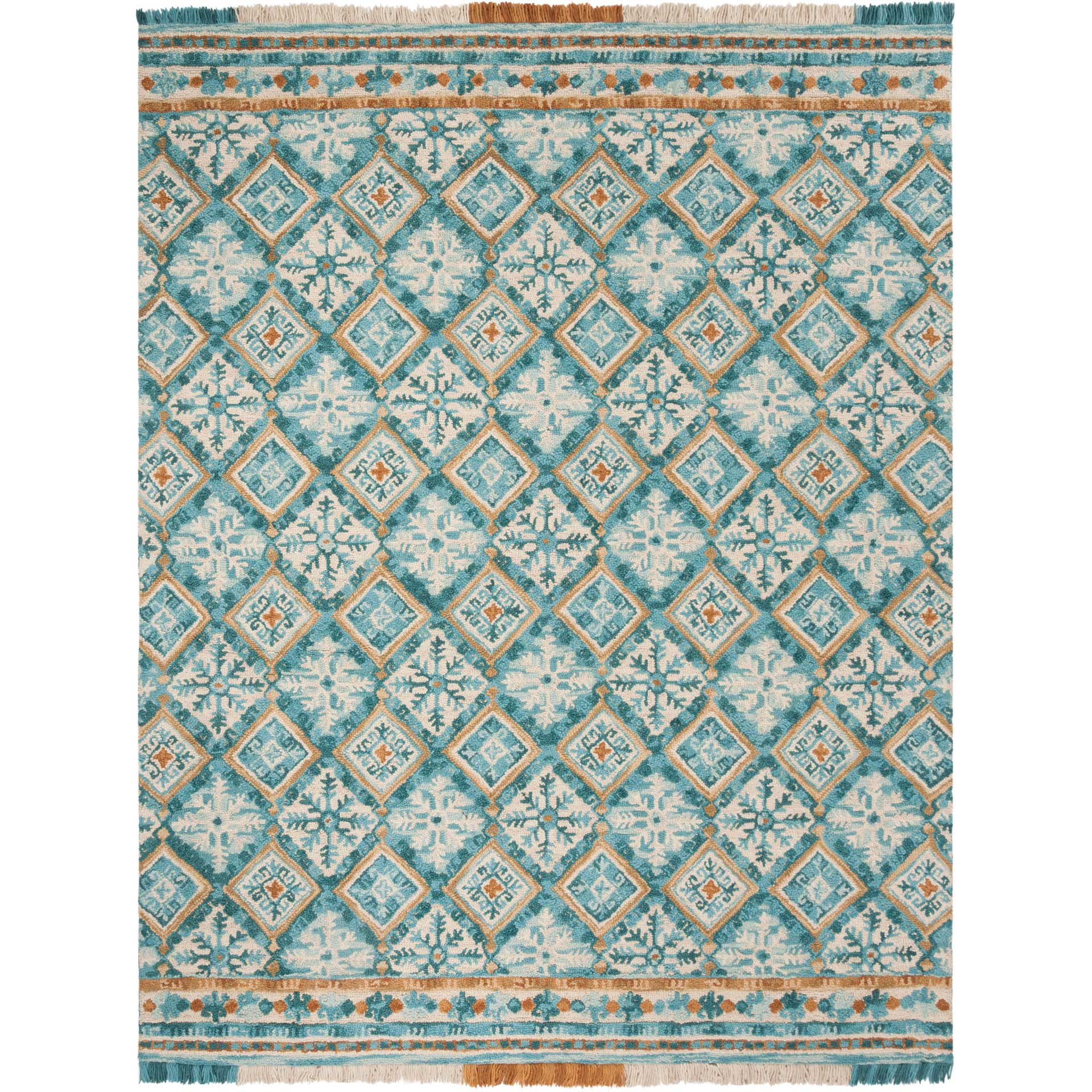 Blossom Ivory/Teal Area Rug