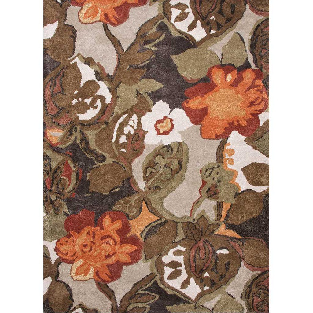 Blue Petal Pusher White Ice Area Rug