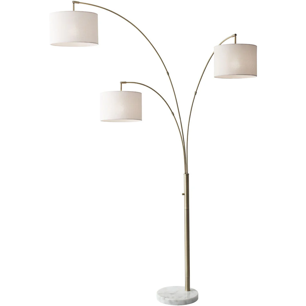Boston 3-Arm Arc Lamp Antique Brass