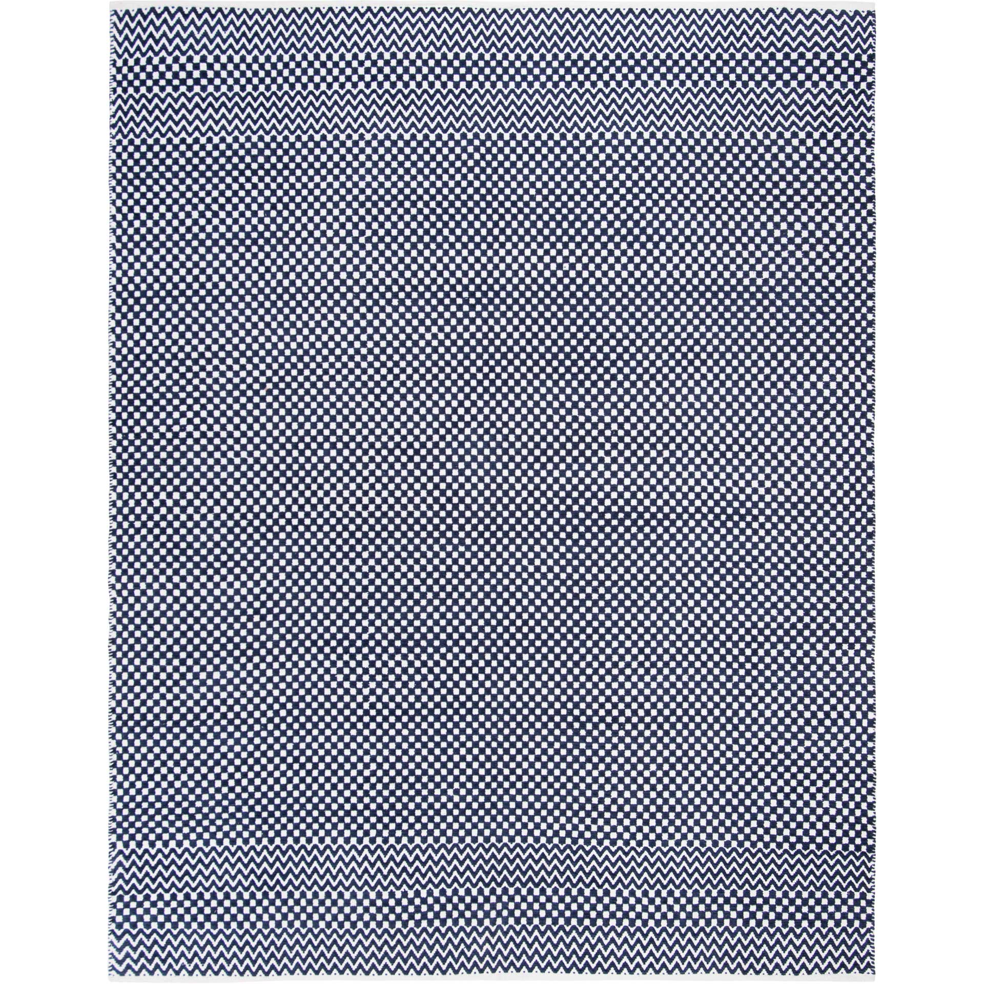 Boston Checker Navy Area Rug