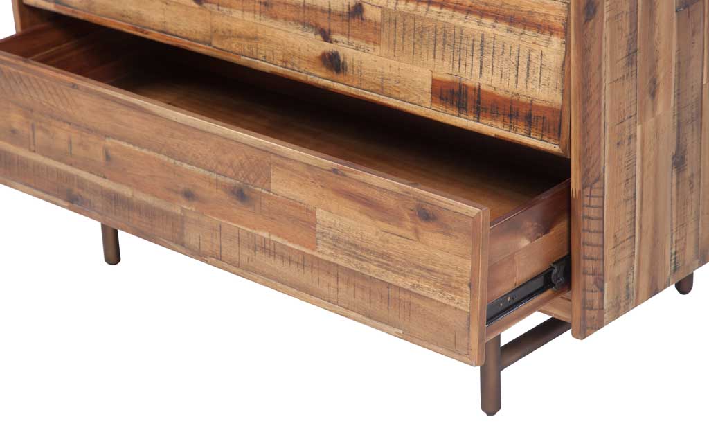 Boston Wooden 5 Drawer Chest Brown - Image 3