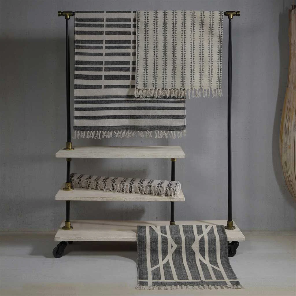 Broken Stripe Block Print Area Rug - Image 3