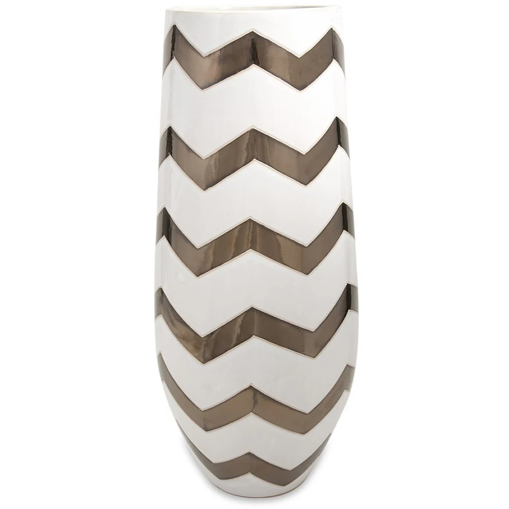 Bronze Metallic Cheveron Vase