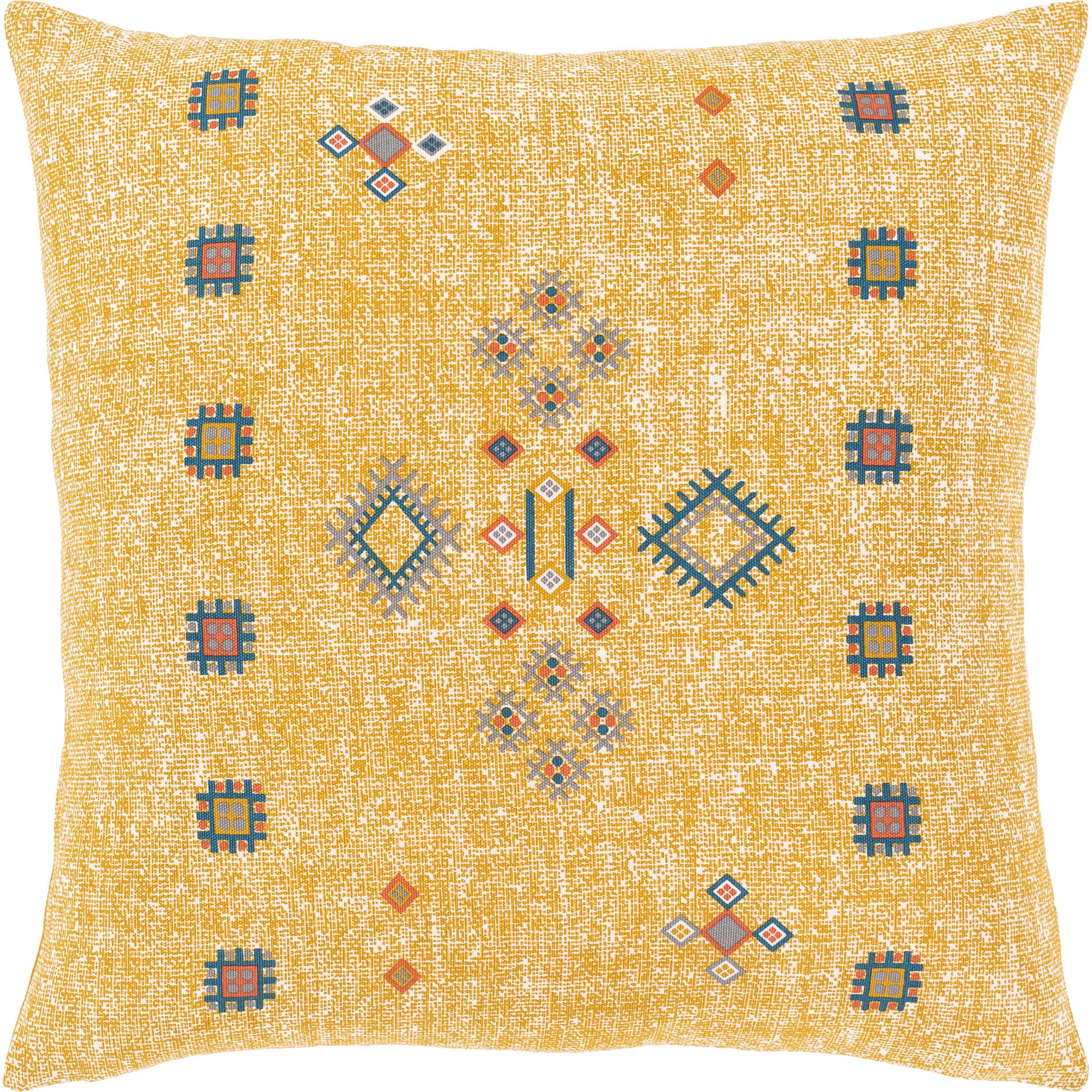 Caden Pillow Mustard/White/Light Gray