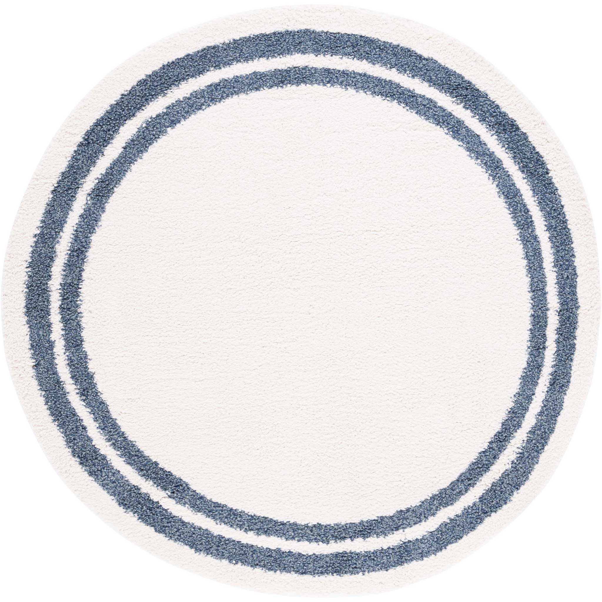 Calico Shag 100 Round Rug Ivory/Blue