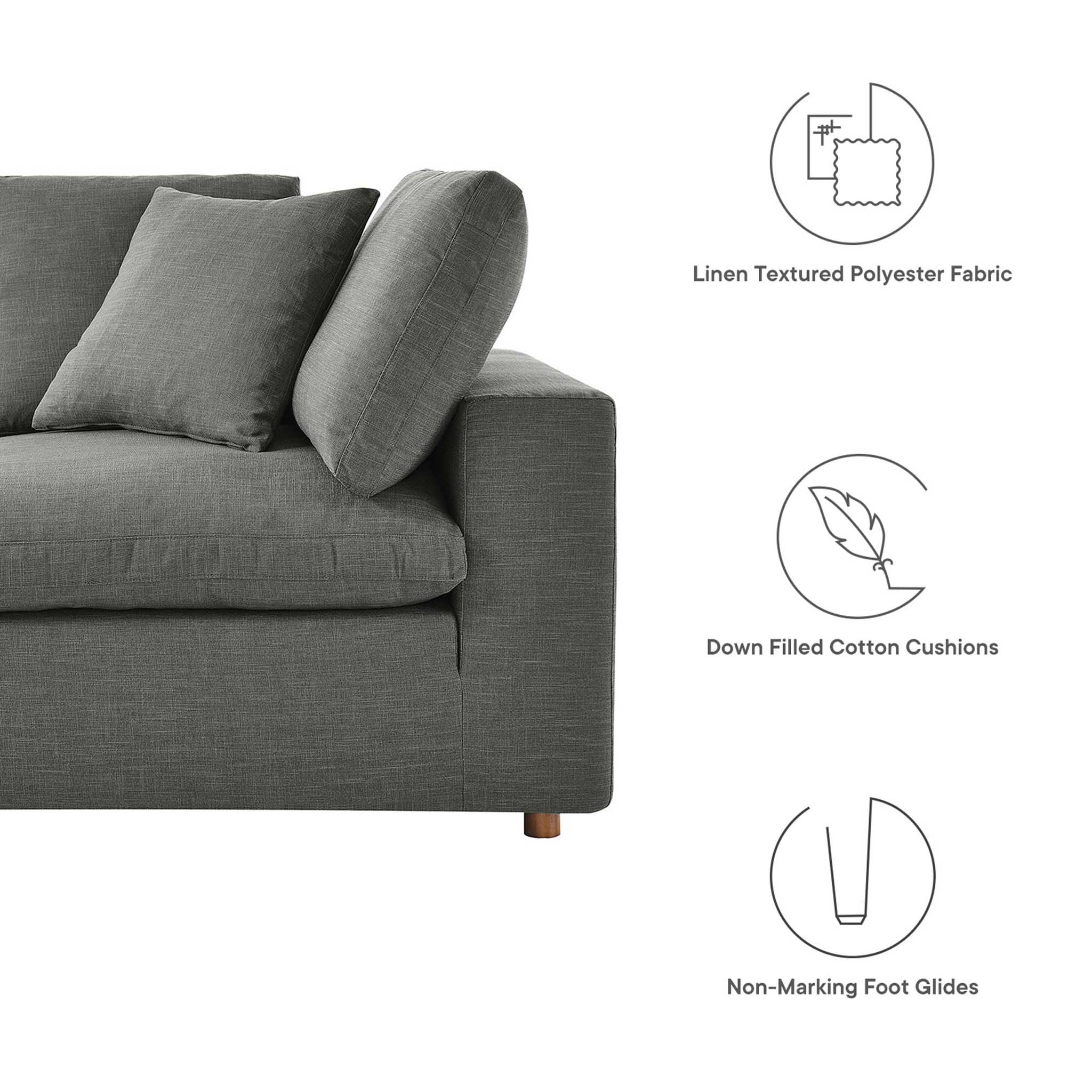 Carmen 4 Piece Modular Sectional Sofa Gray - Image 3
