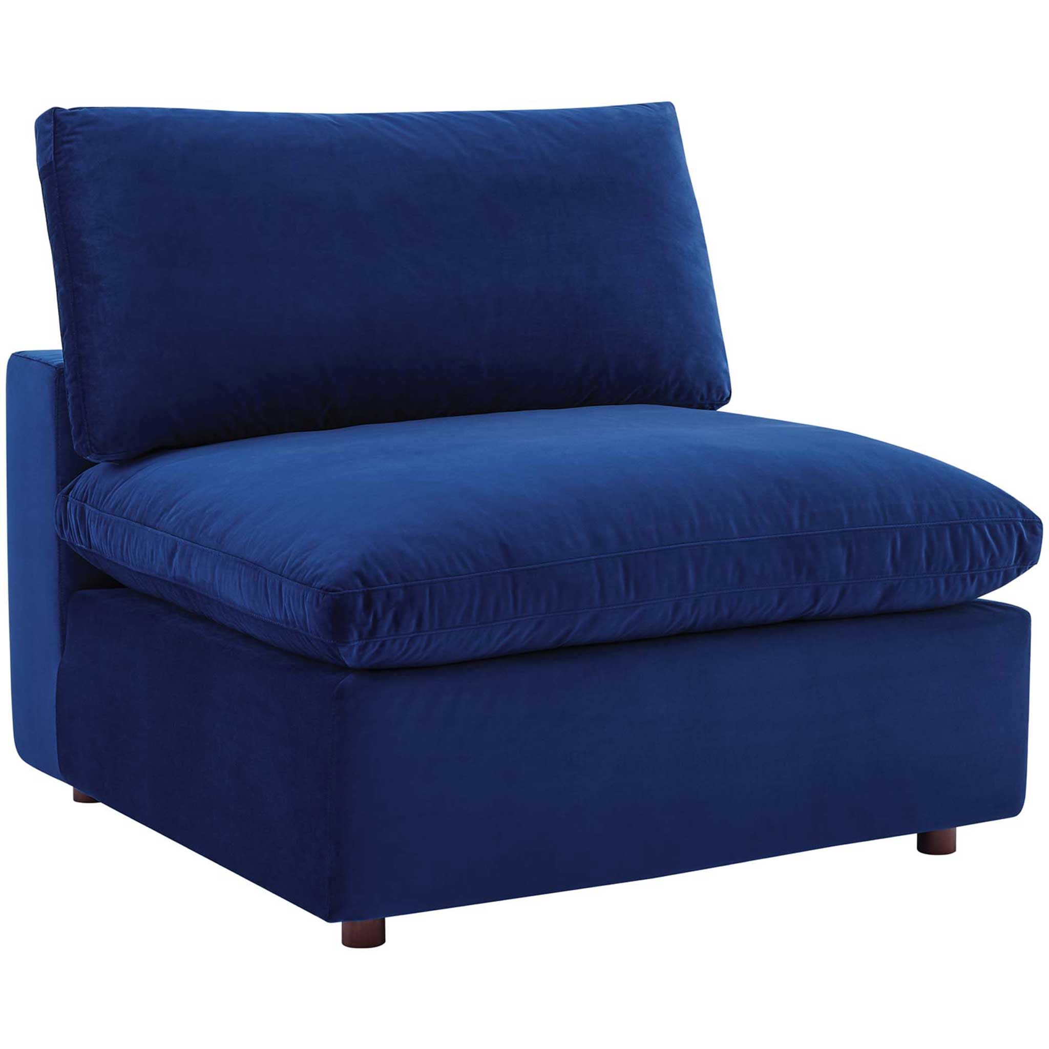 Carmen 4 Piece Modular Sectional Velvet Sofa Navy - Image 5