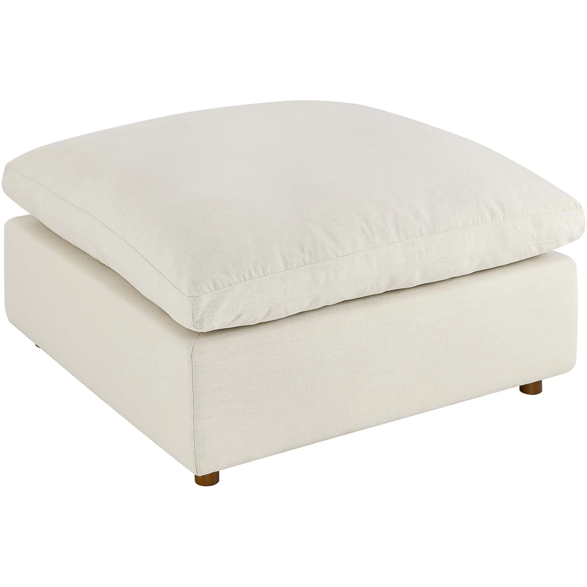 Carmen 4 Piece Modular Sofa with Ottoman Light Beige - Image 8