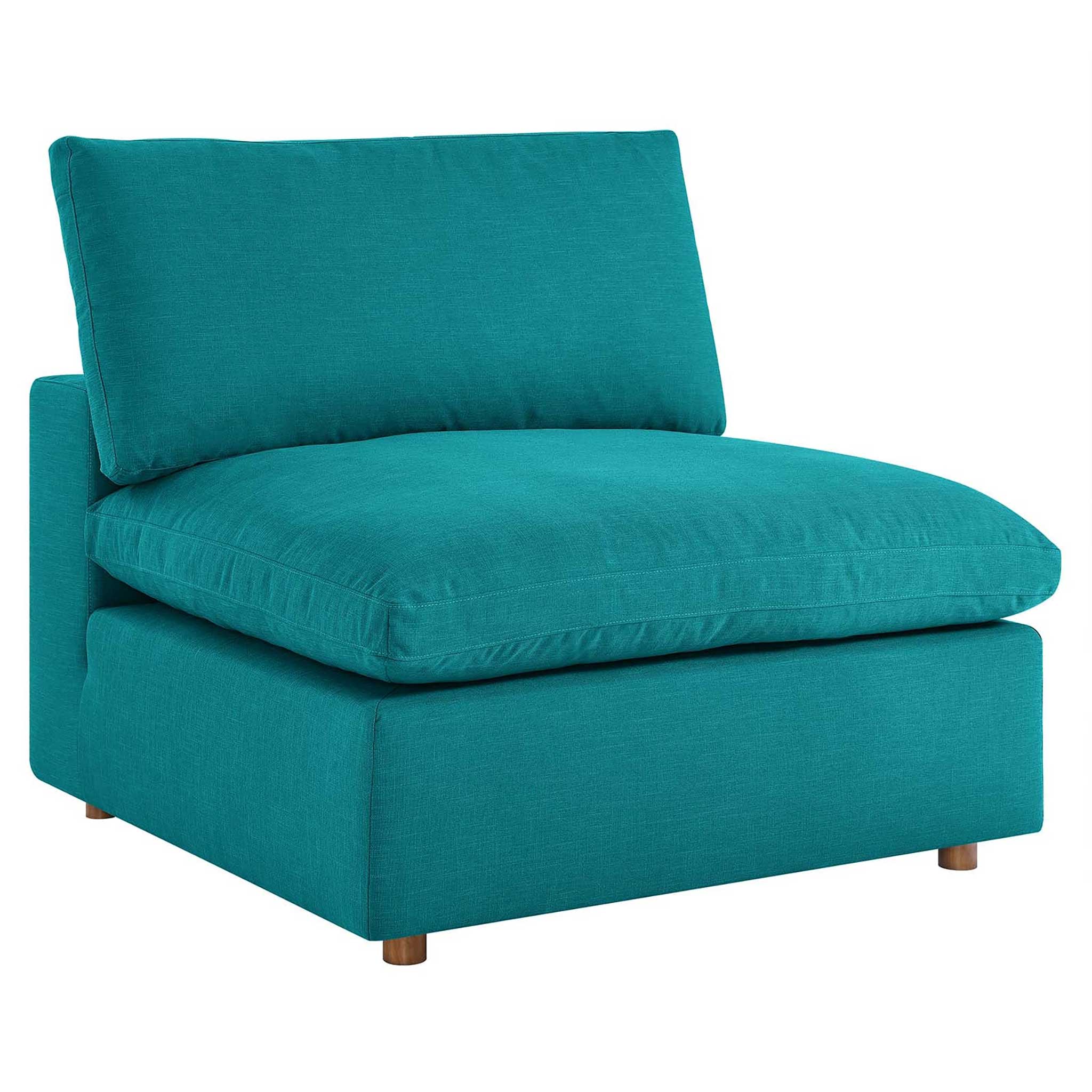 Carmen 4 Piece Modular Sofa with Ottoman Teal - Image 6