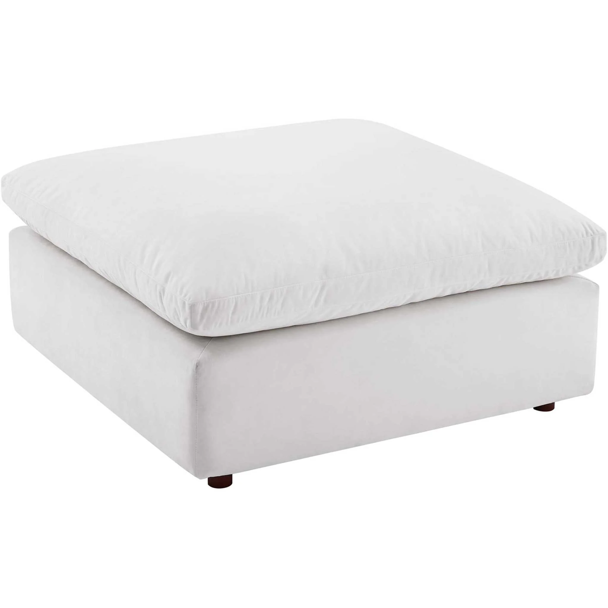 Carmen 4 Piece Modular Velvet Sofa with Ottoman White - Image 7