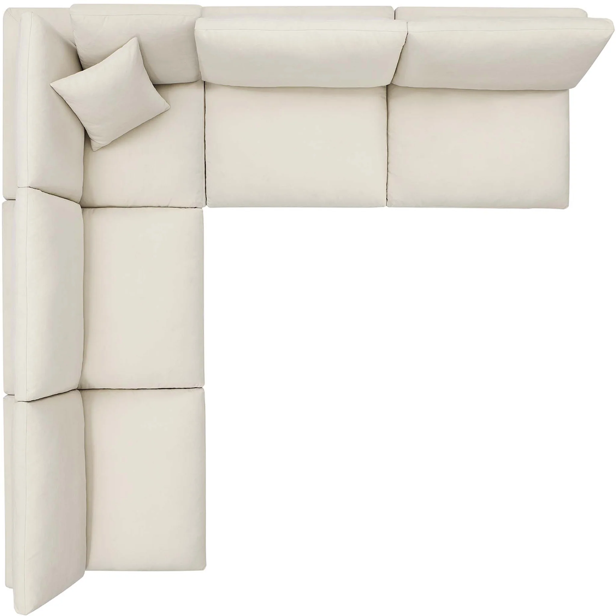 Carmen 5 Piece Armless Modular Sofa Light Beige - Image 2