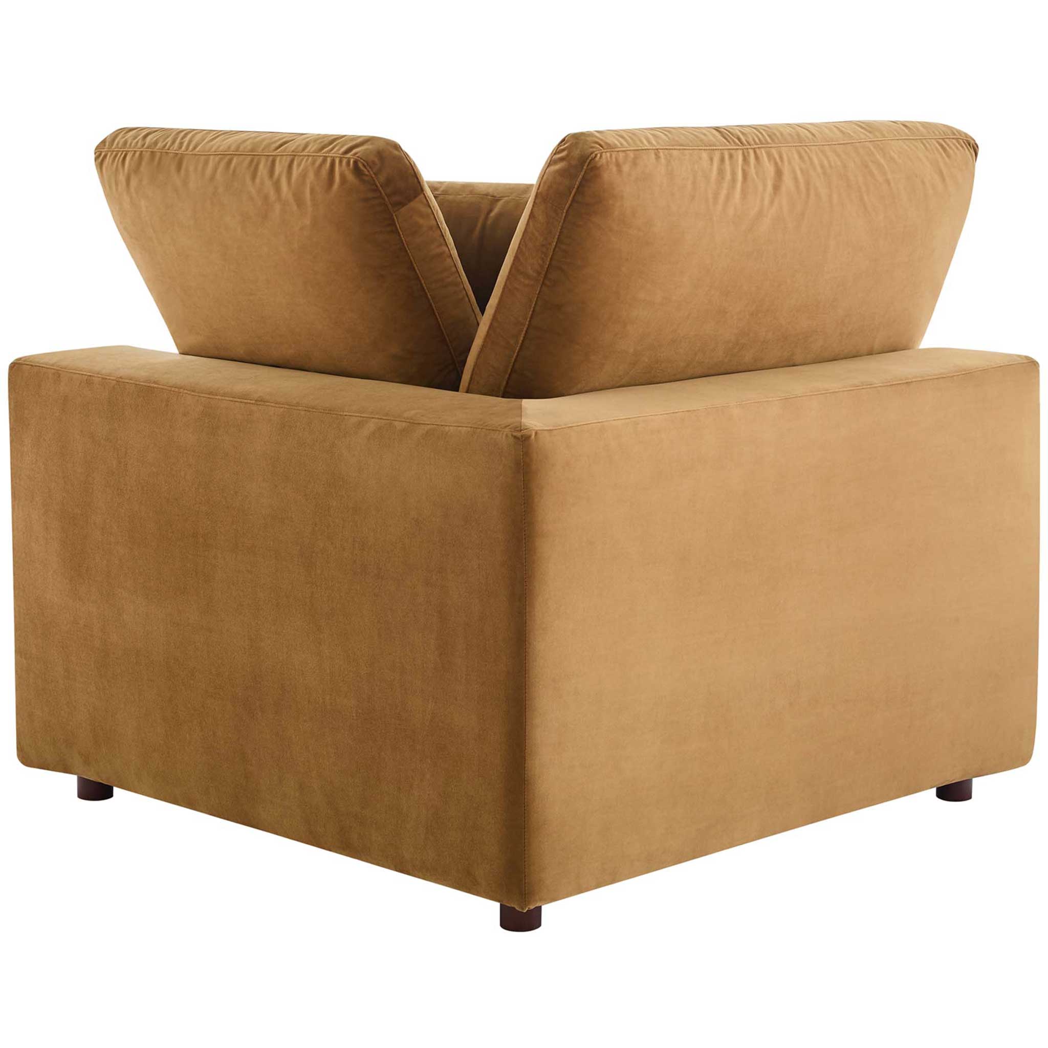 Carmen 5 Piece Armless Modular Velvet Sofa Cognac - Image 4