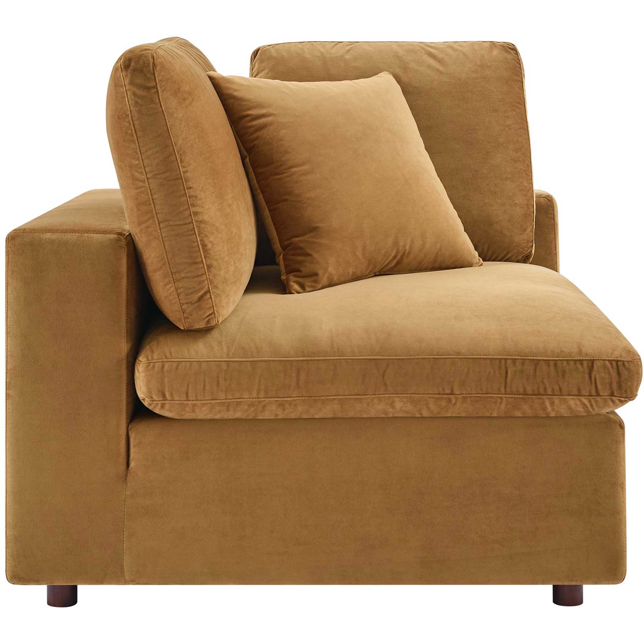 Carmen 5 Piece Armless Modular Velvet Sofa Cognac - Image 5