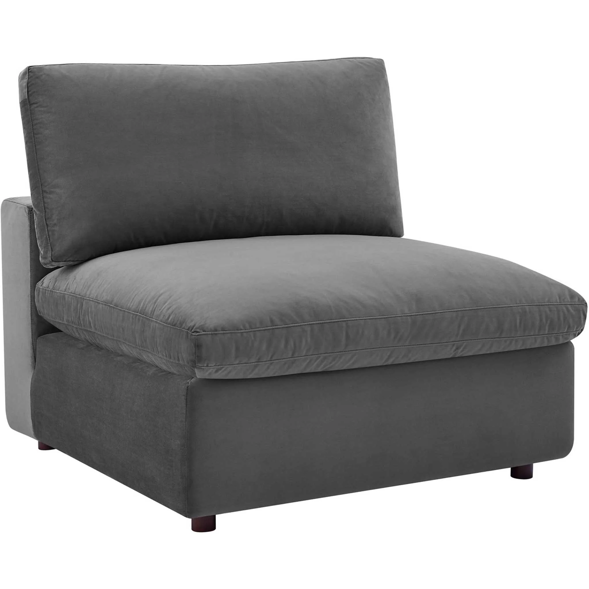 Carmen 5 Piece Armless Modular Velvet Sofa Gray - Image 5