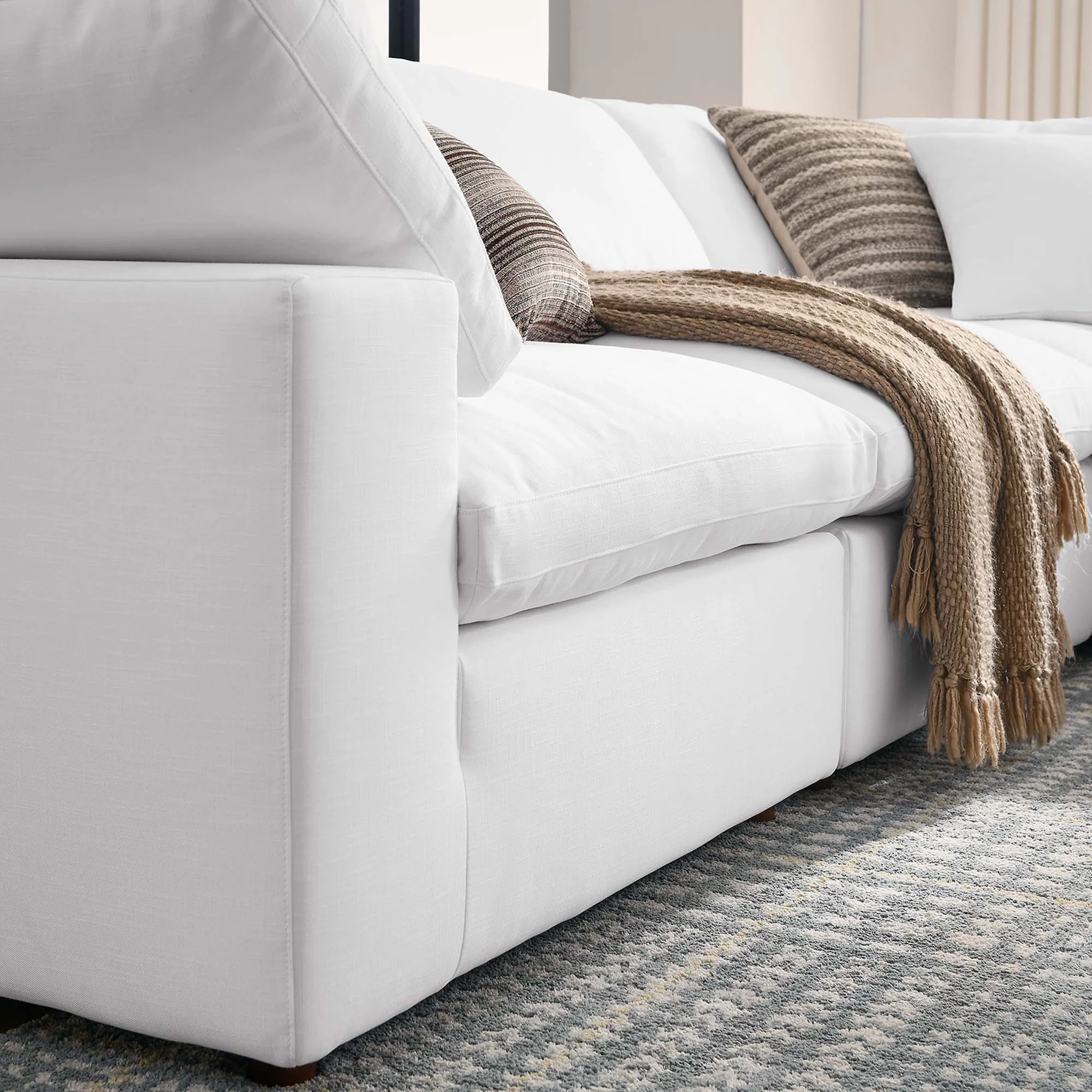 Carmen 5 Piece Modular Sectional Sofa Pure White - Image 10