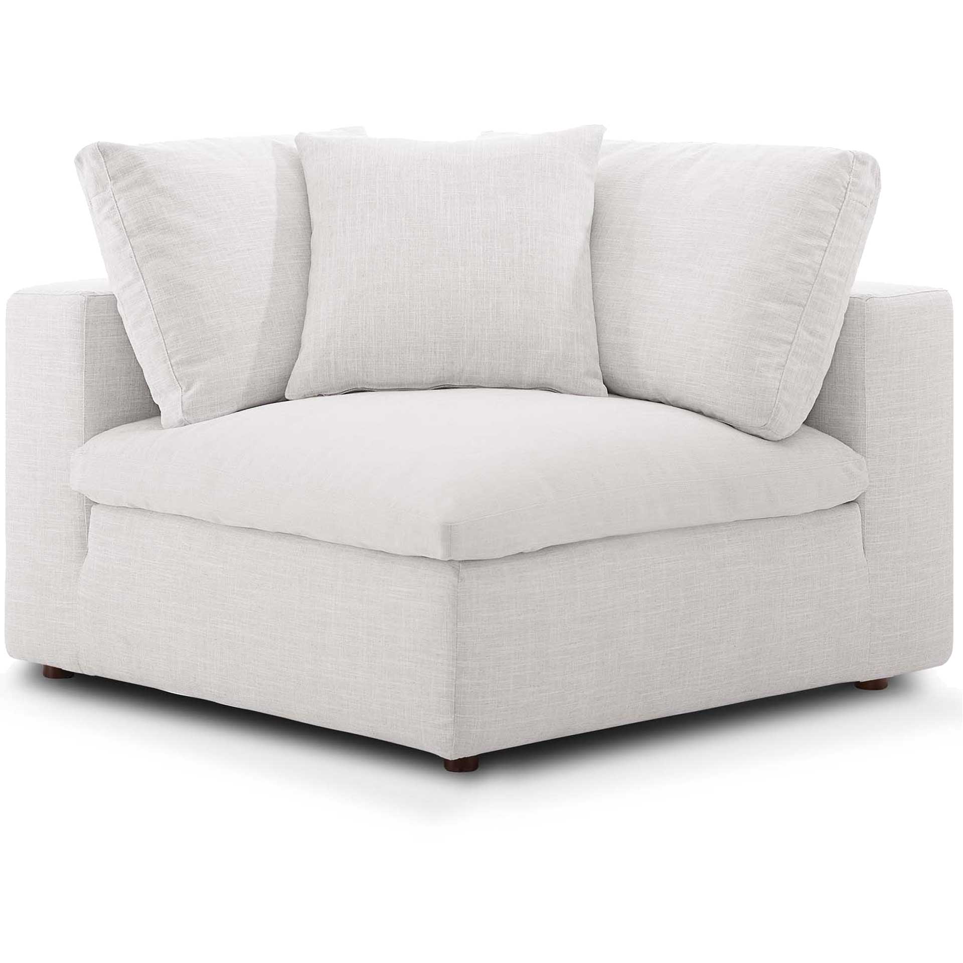 Carmen 5 Piece Modular Sofa with Ottoman Beige - Image 4