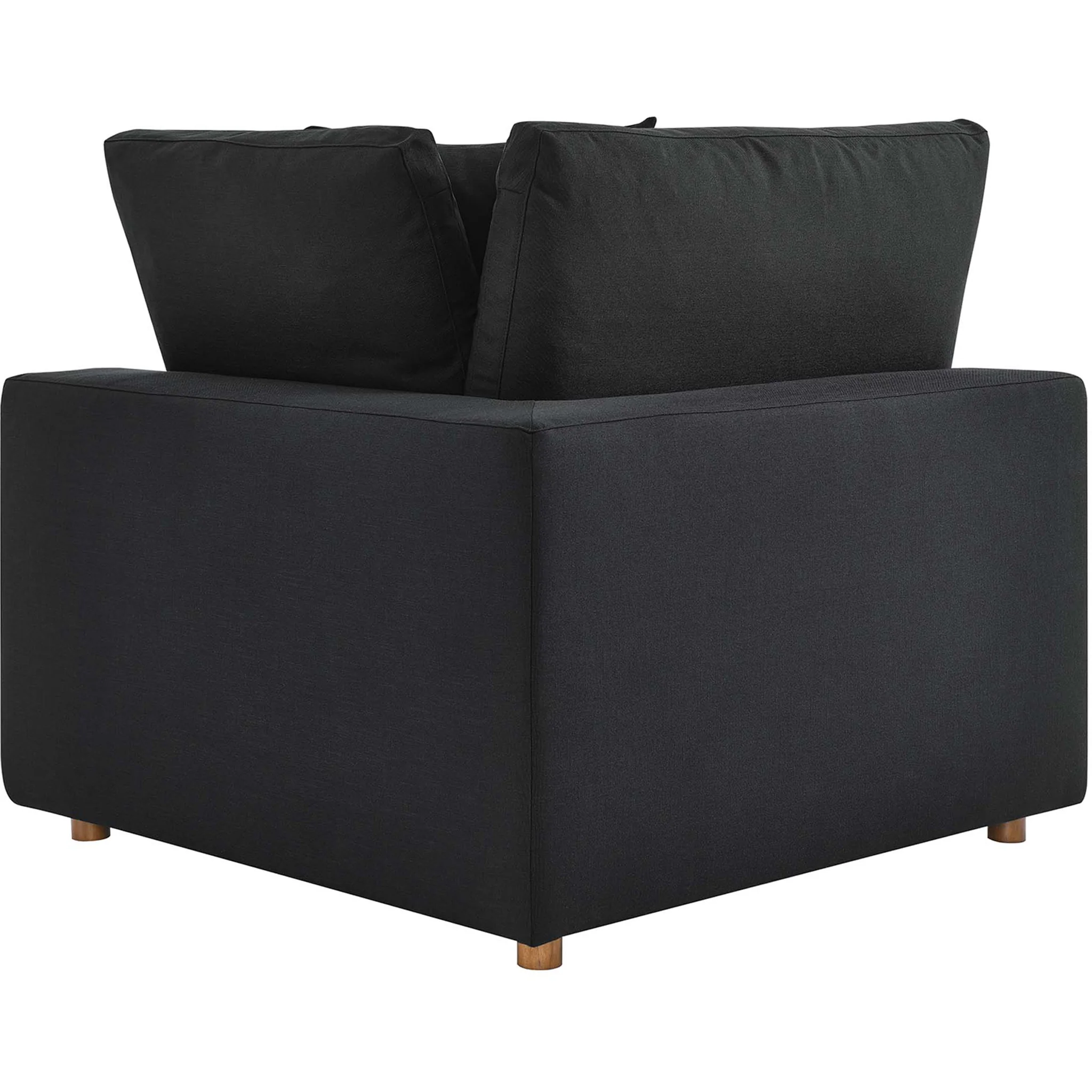 Carmen 5 Piece Modular Sofa with Ottoman Black - Image 5