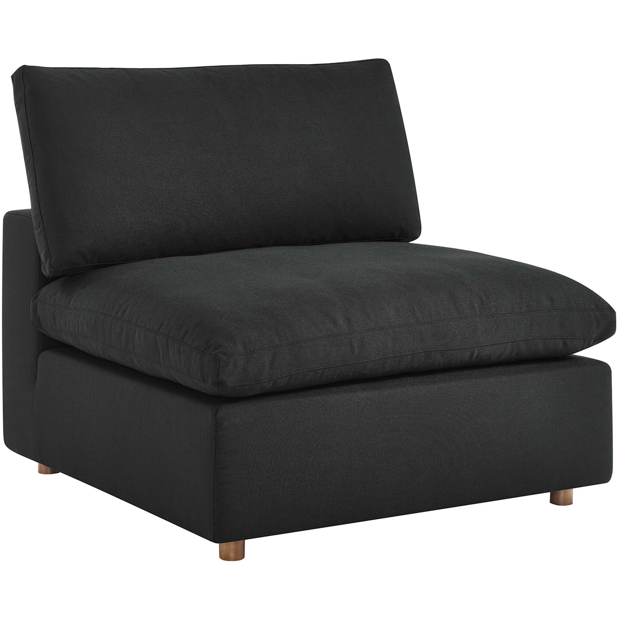 Carmen 5 Piece Modular Sofa with Ottoman Black - Image 6