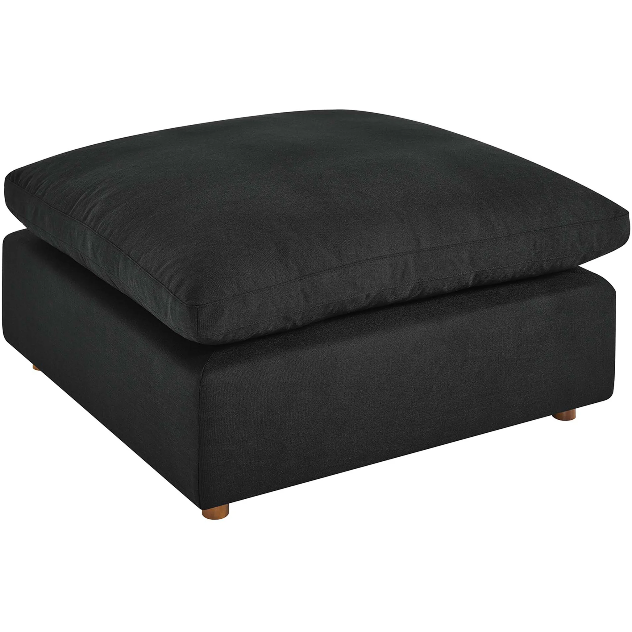 Carmen 5 Piece Modular Sofa with Ottoman Black - Image 8