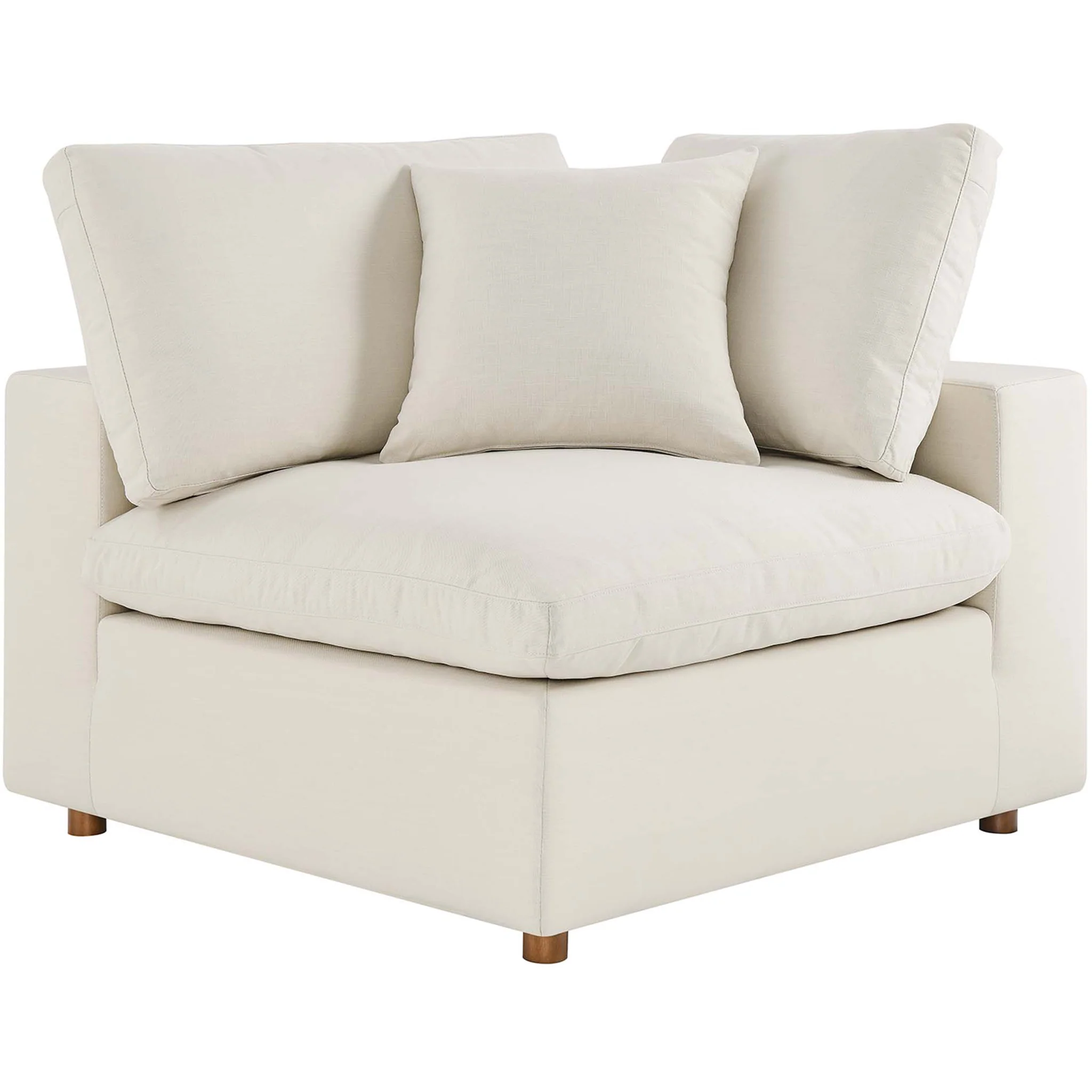 Carmen 5 Piece Modular Sofa with Ottoman Light Beige - Image 4