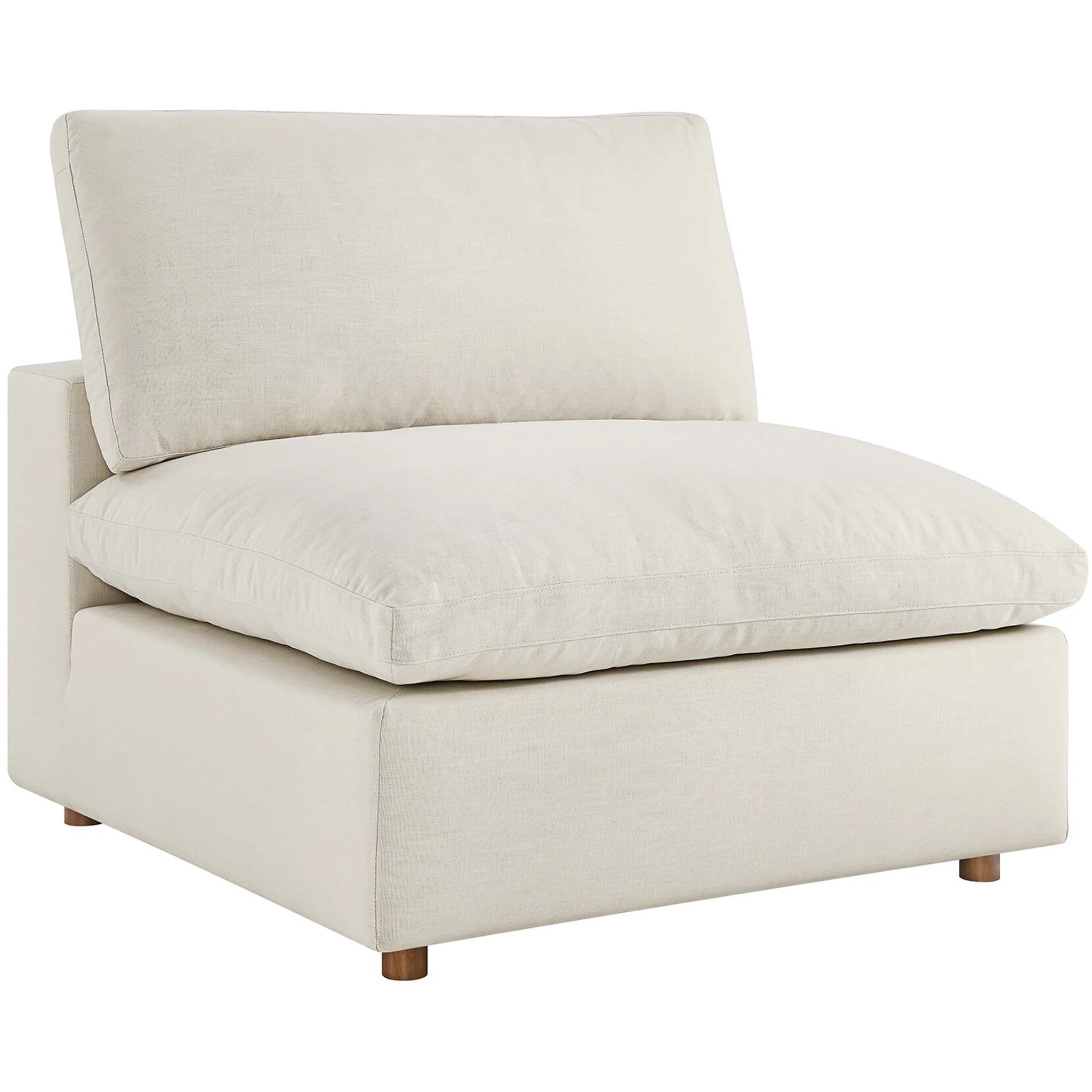 Carmen 5 Piece Modular Sofa with Ottoman Light Beige - Image 6
