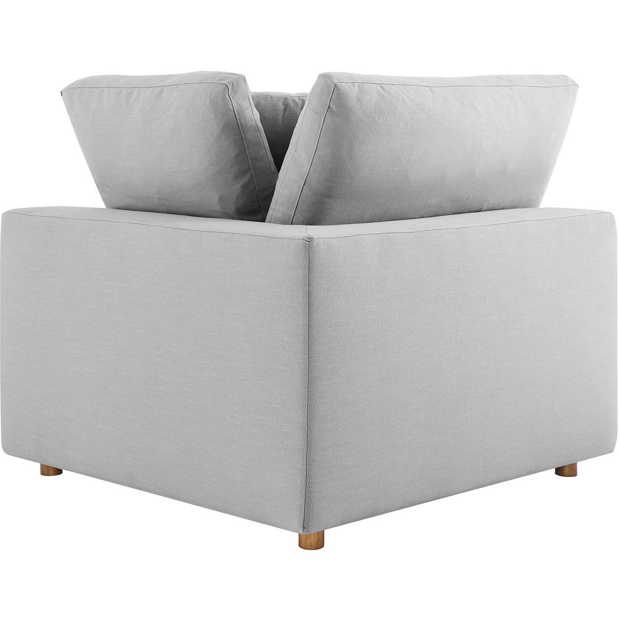 Carmen 5 Piece Modular Sofa with Ottoman Light Gray - Image 5