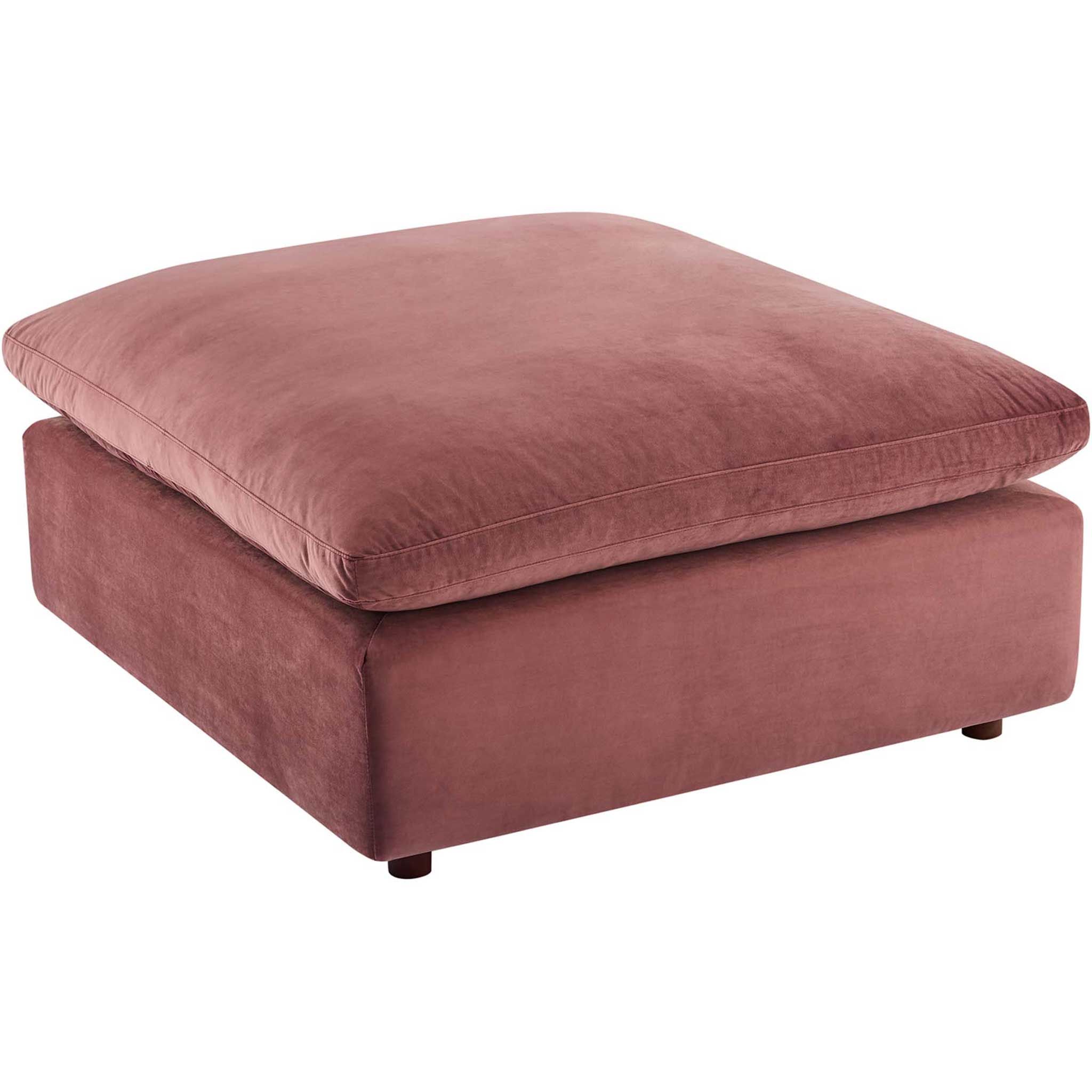 Carmen 5 Piece Modular Velvet Sofa with Ottoman Dusty Rose - Image 7