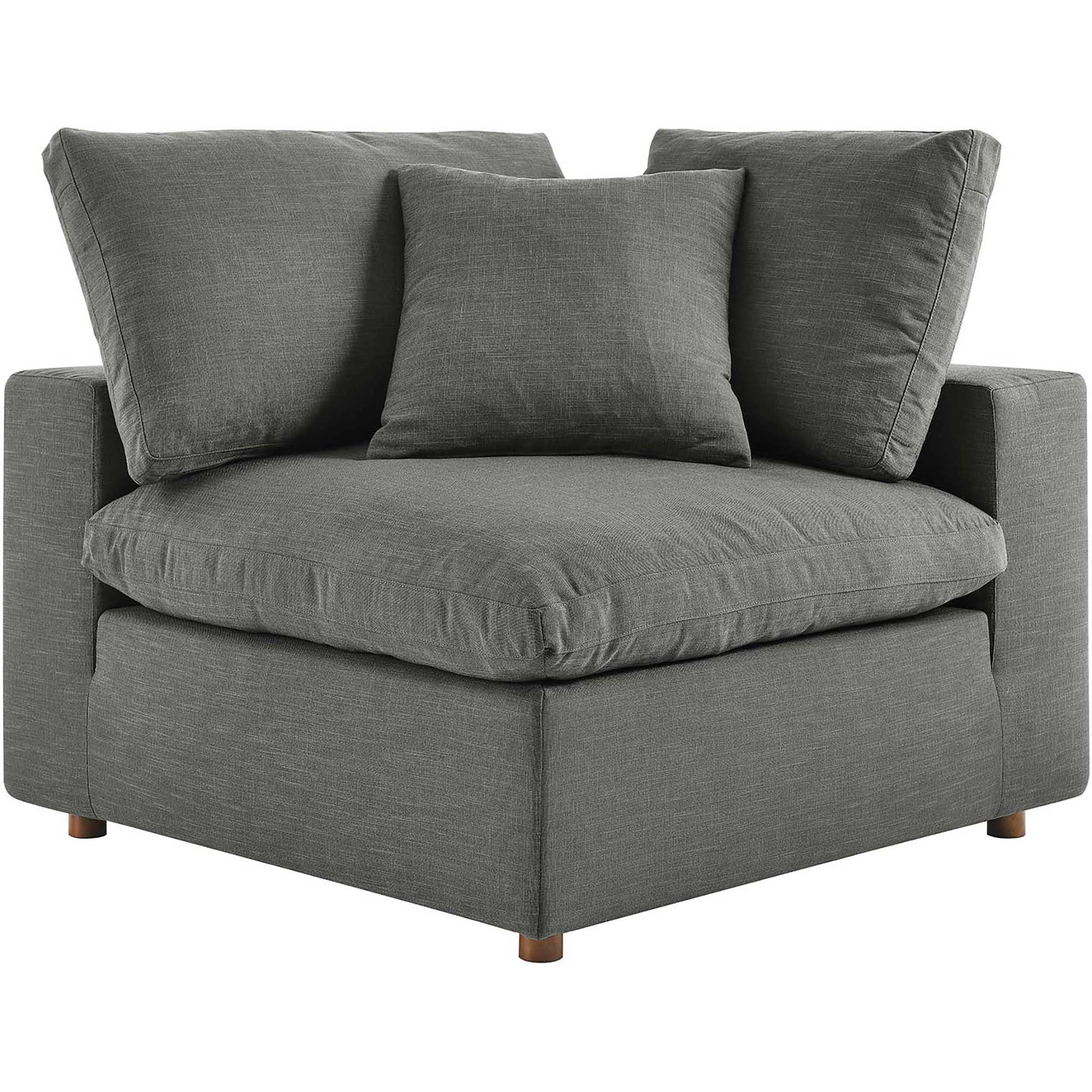 Carmen 6 Piece Modular Sofa with Ottomans Gray - Image 4